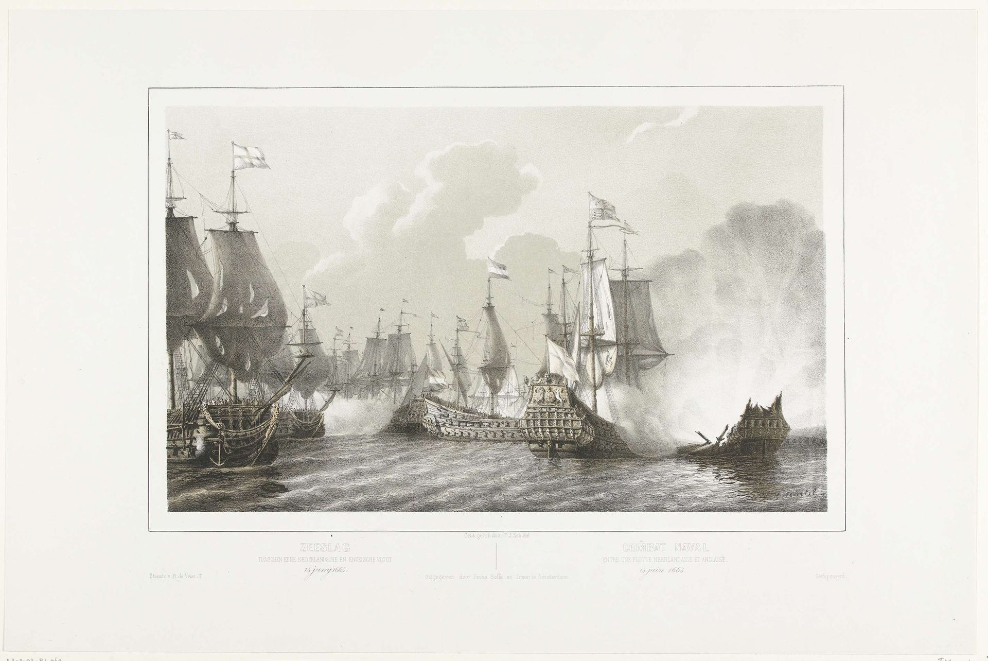 Zeeslag bij Lowestoft, 1665 by Petrus Johannes Schotel