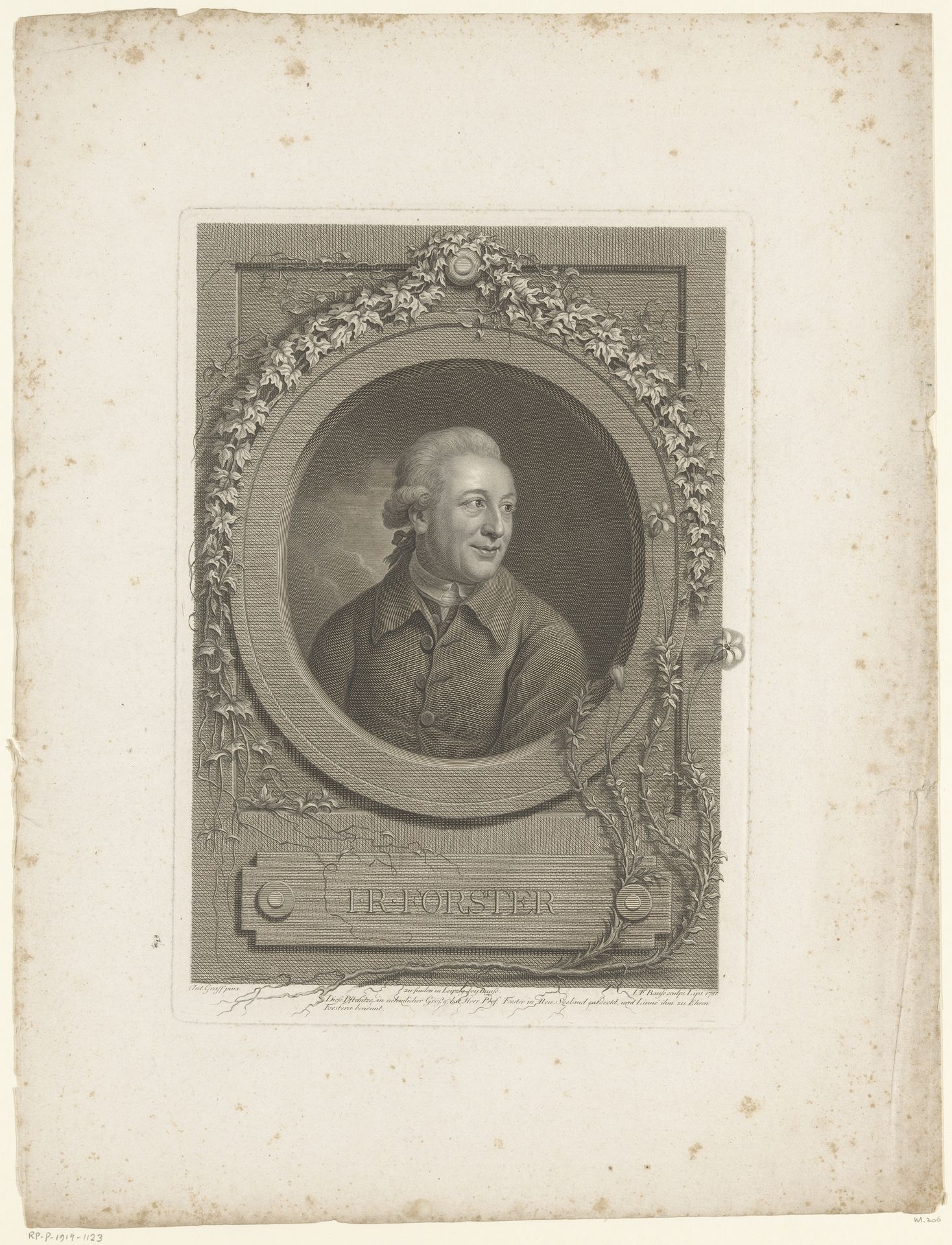 Portret van Georg Forster by Johann Friedrich Bause