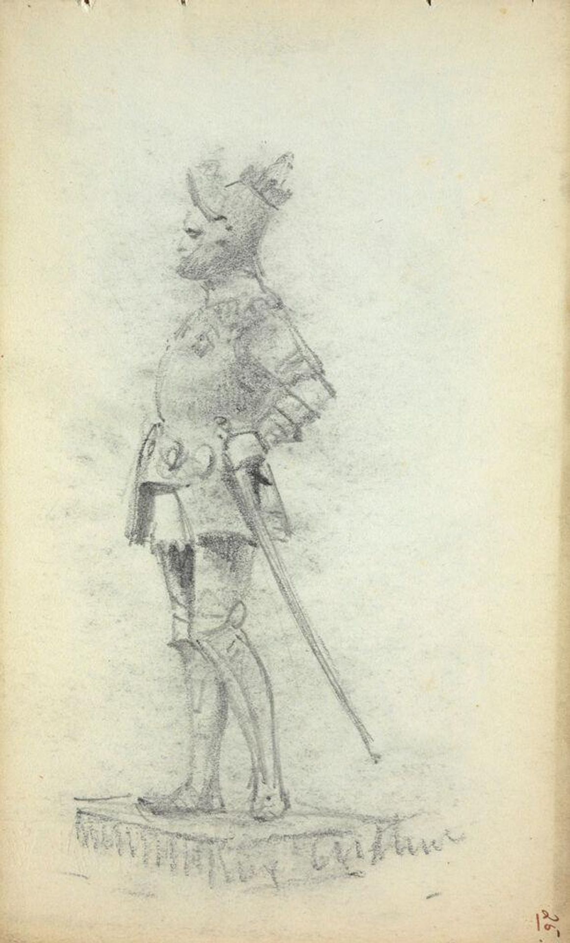 Arthur of England, from the Tomb of Maximilian; verso: Sketches of a Woman by John Singer Sargent