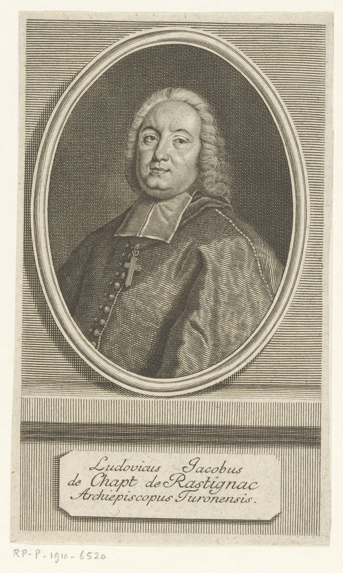 Portret van Louis-Jacques de Chapt de Rastignac by Johann Martin Bernigeroth