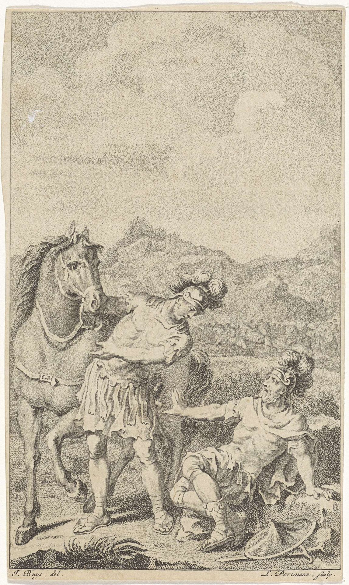 Dood van Lucius Emilius Paulus by Ludwig Gottlieb Portman