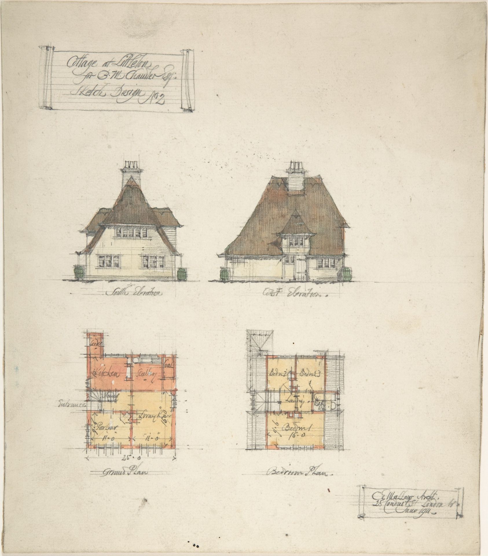 Cottage at Littleton for B.M. Chamber Esq. by Charles Edward Mallows