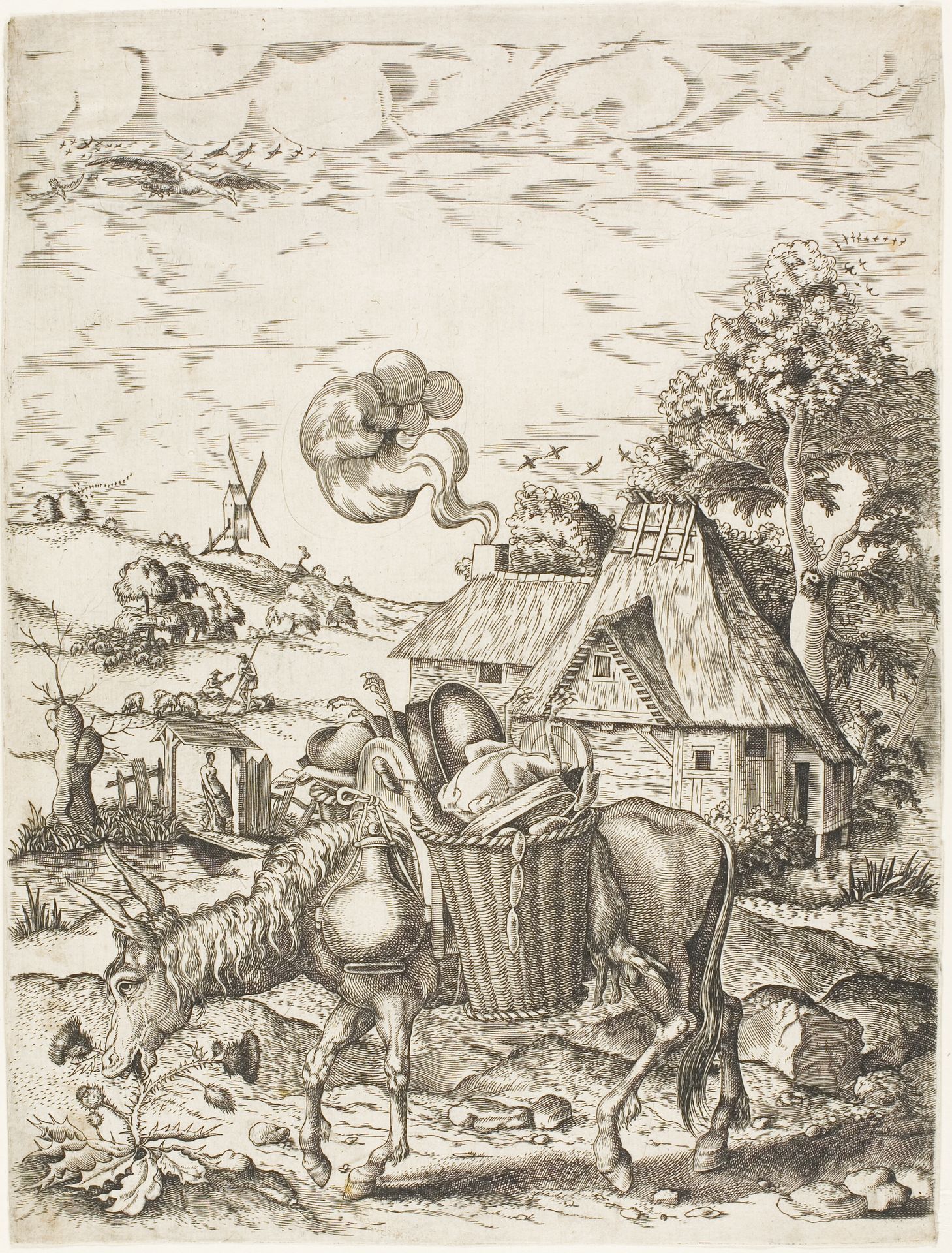 The Donkey Laden with Food, from Emblematic Figures of Animals by Adriaen van de Venne