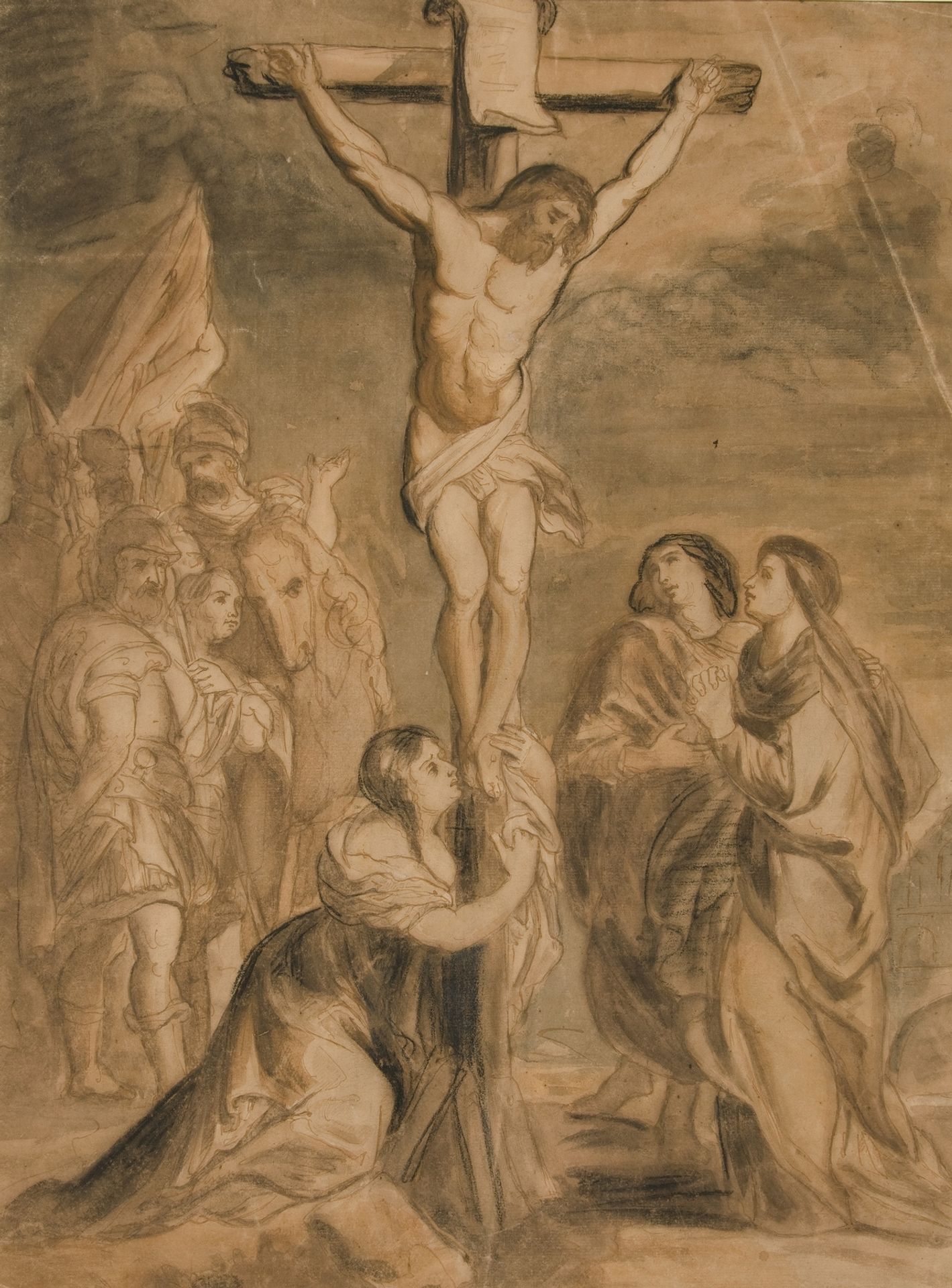Christ on the Cross Surrounded by Virgin and Saints by Théodore Géricault