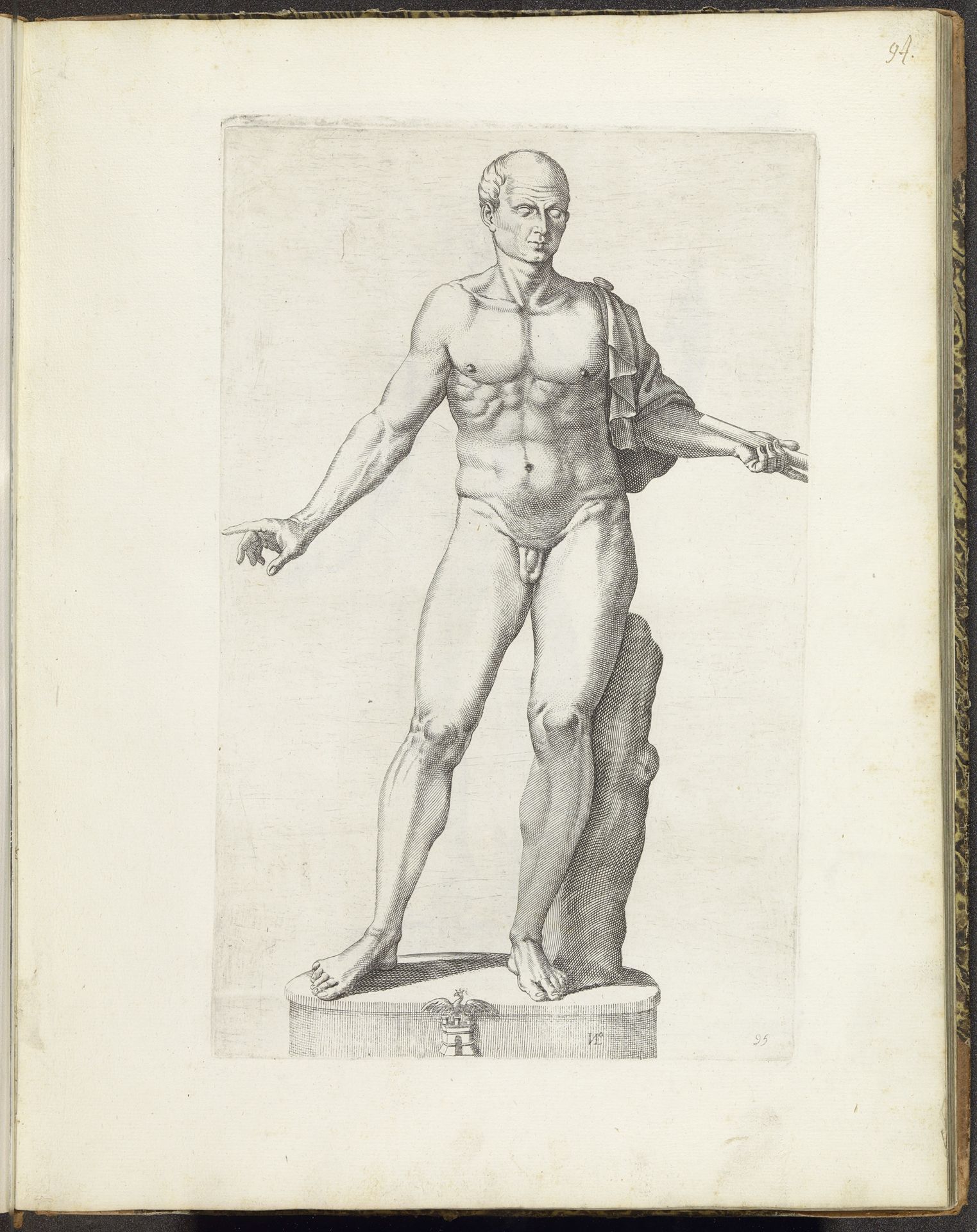 Standbeeld van de naakte Julius Caesar by Giovanni Luigi Valesio