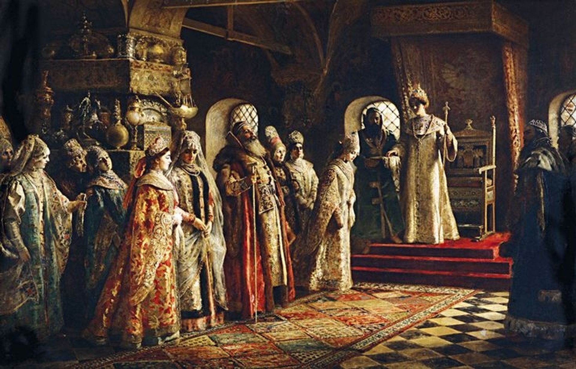 The choice of a bride by Alexis of Russia by Konstantin Egorovich Makovsky