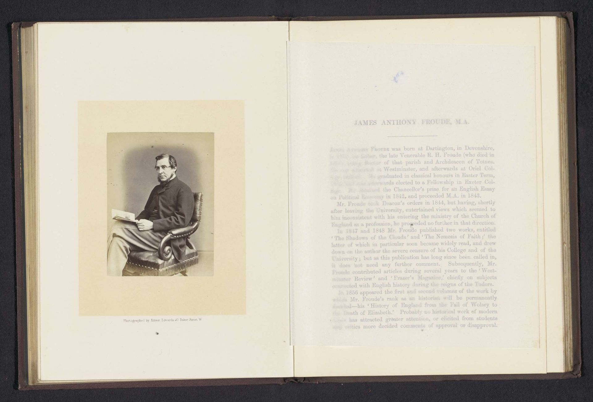 Portret van James Anthony Froude by Ernest Edwards