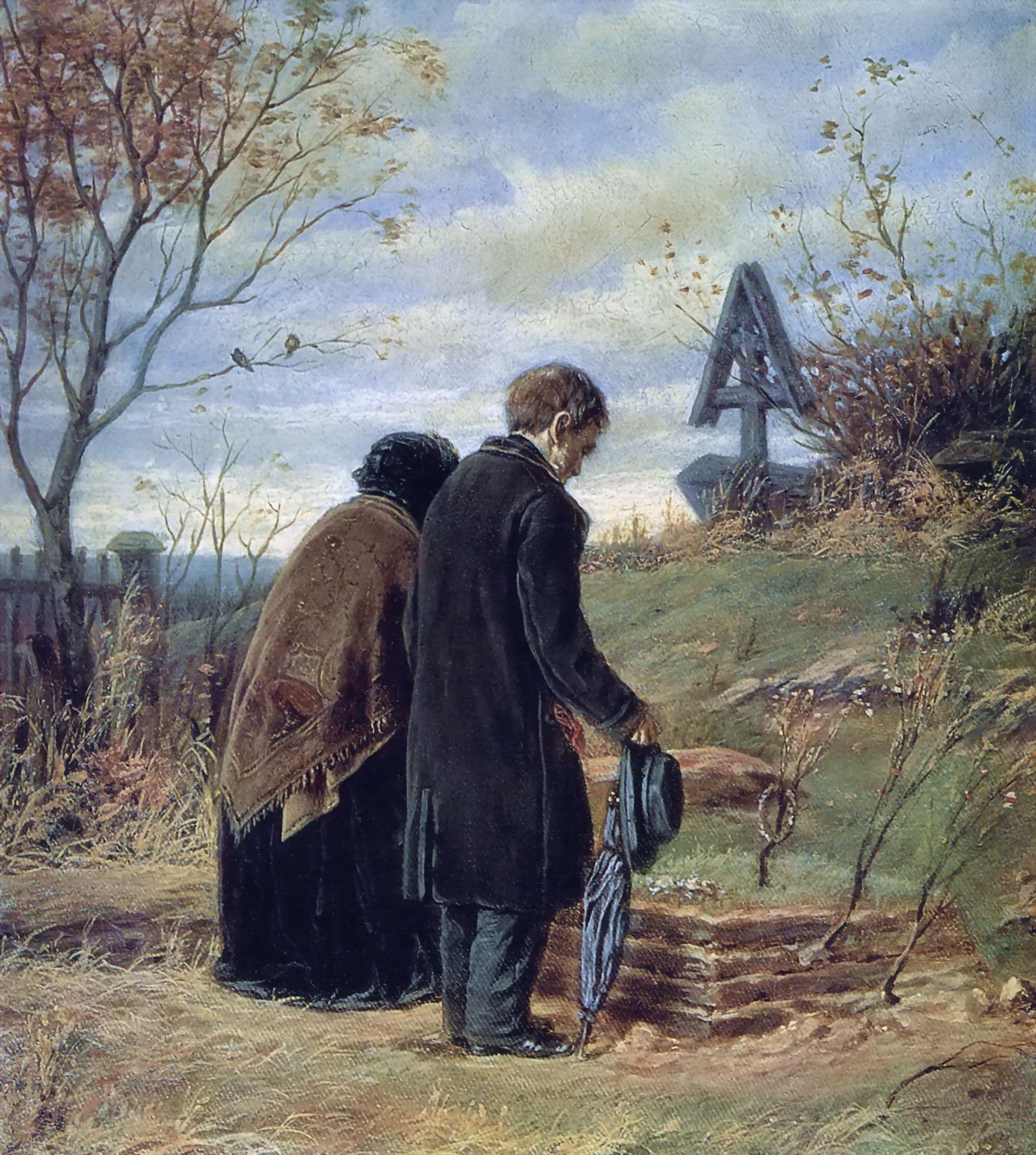 Old Parents Visiting the Grave of Their Son by Vasily Perov
