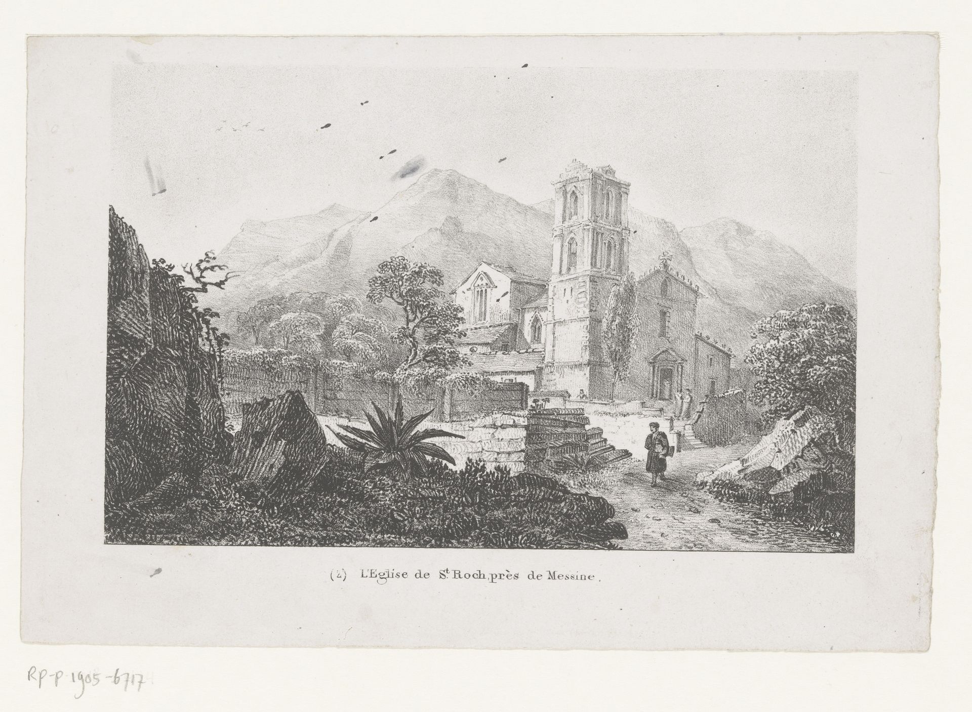 Gezicht op de Sint-Rochuskerk bij Messina by Richard Sasse
