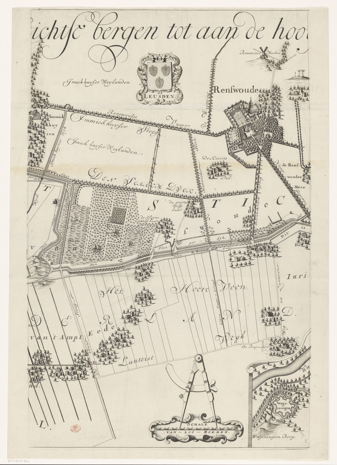 Kaart van de Slaperdijk (derde deel) by Caspar Specht