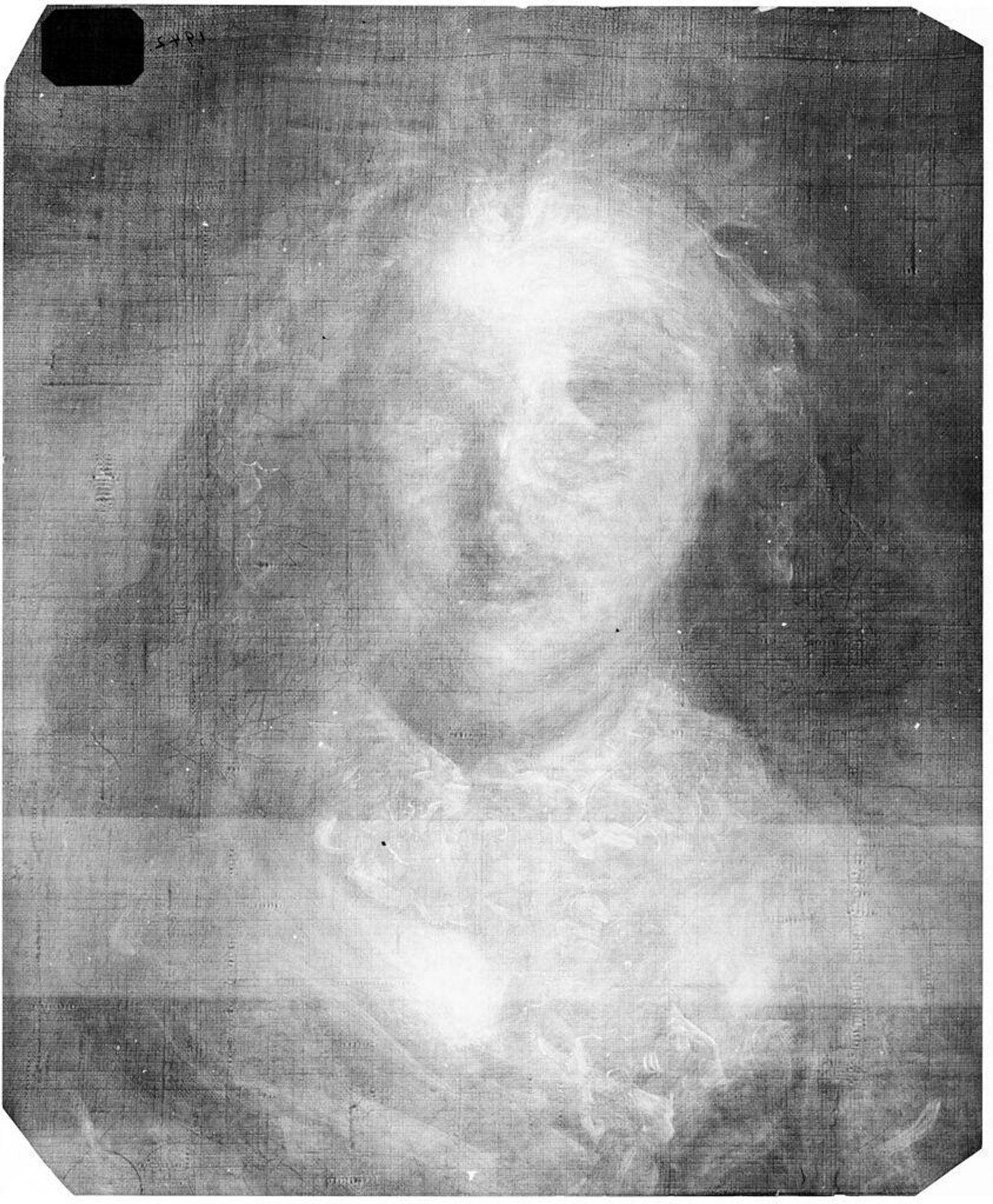 X-radiograph(s) of "Portrait of a Woman of the Plainval Family" by Artist of original: Louis TocquÃ©