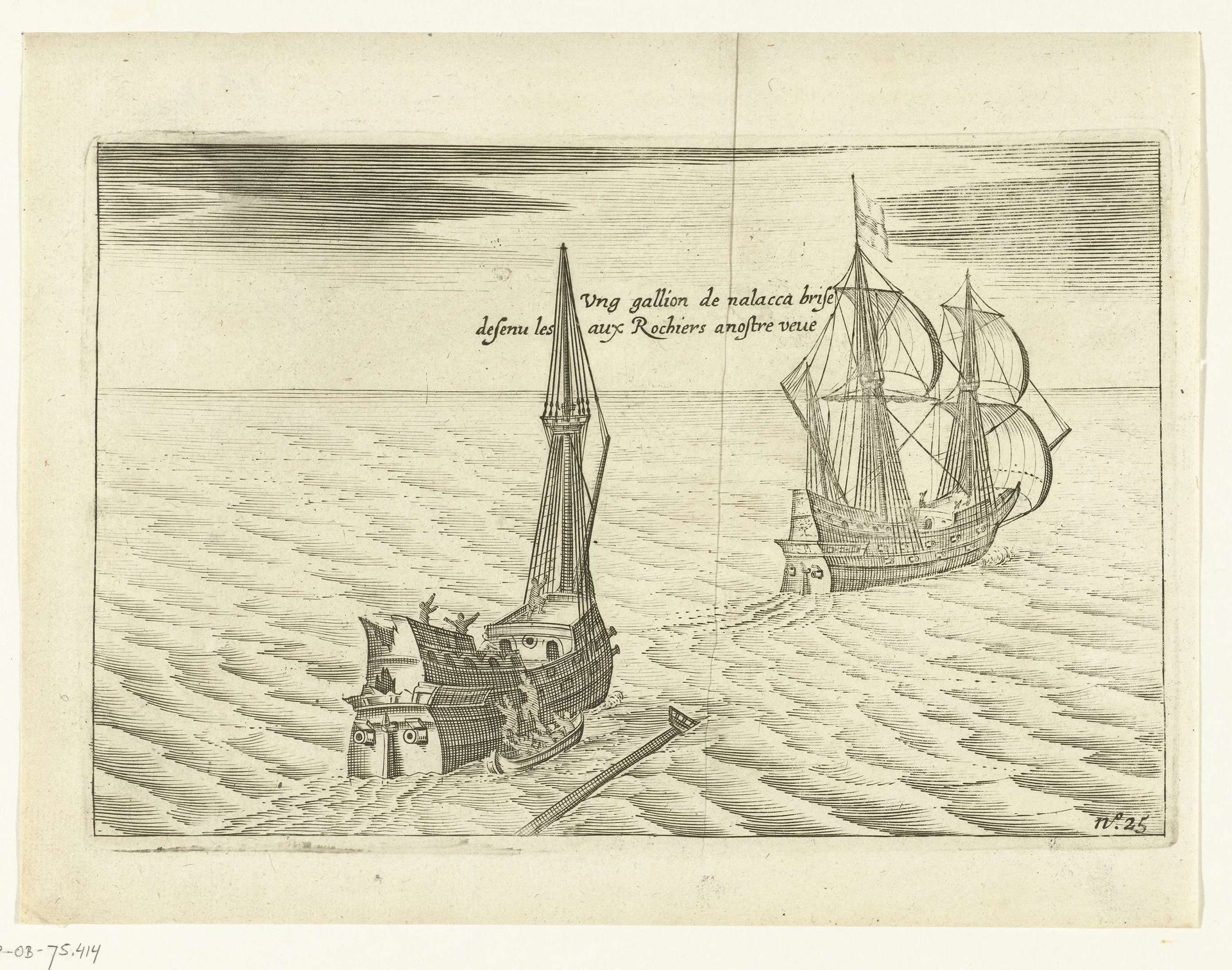 Ontmoeting met een gestrand Portugees schip, 1601 by Anonymous