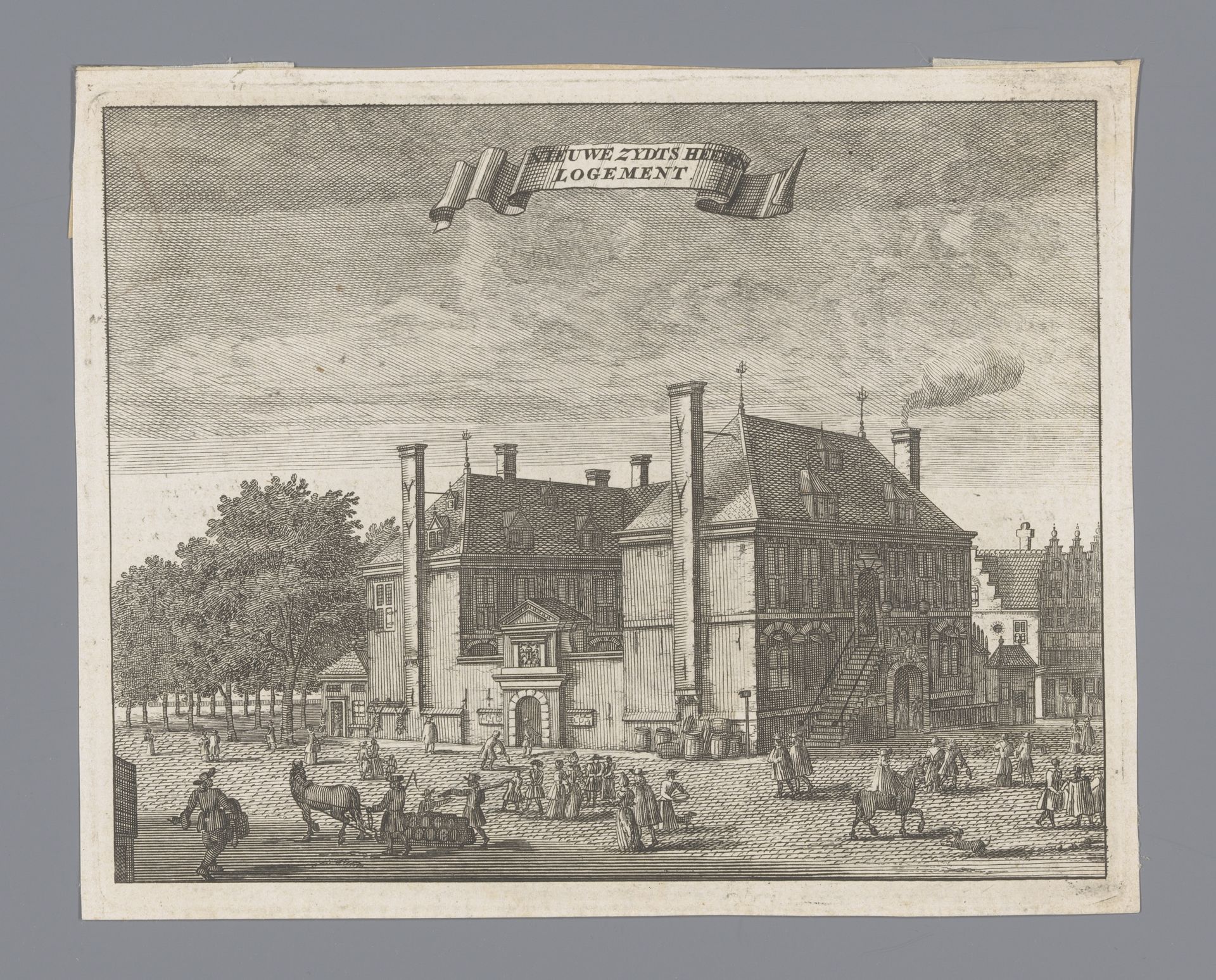 Gezicht op het Nieuwezijds Heerenlogement in Amsterdam by Anonymous