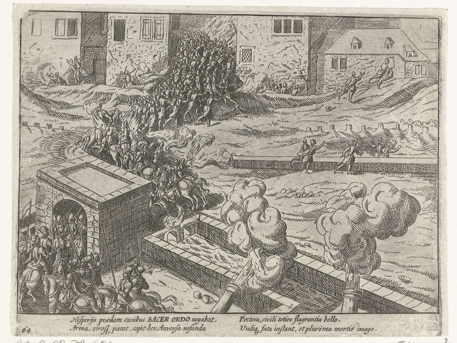 Spaanse Furie: beschieting van de stad, 1576 by Anonymous