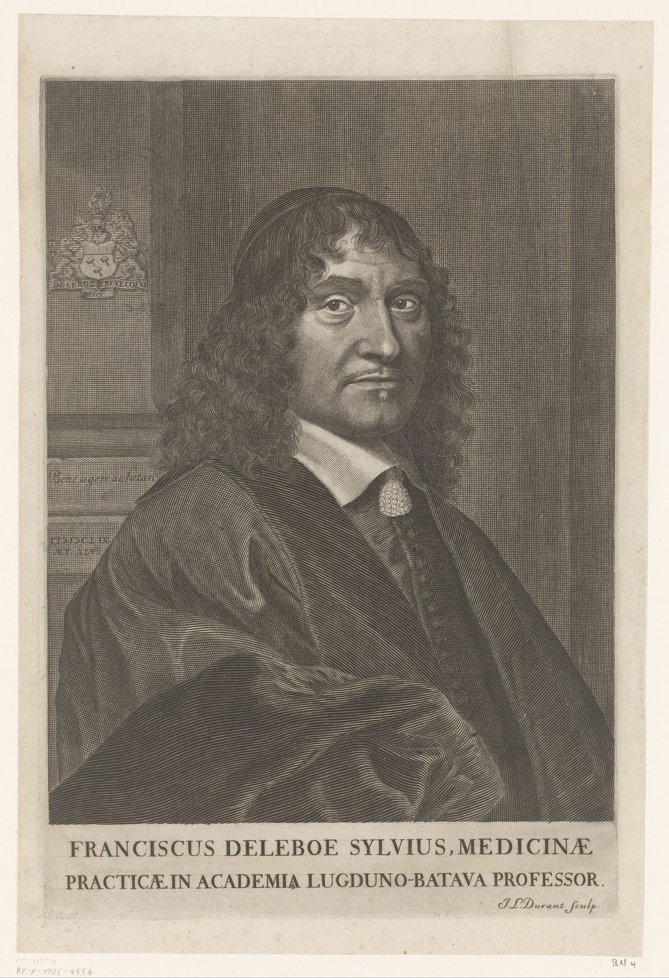 Portret van Franciscus de le Boë Sylvius op 45-jarige leeftijd by Jacques Louis Durant