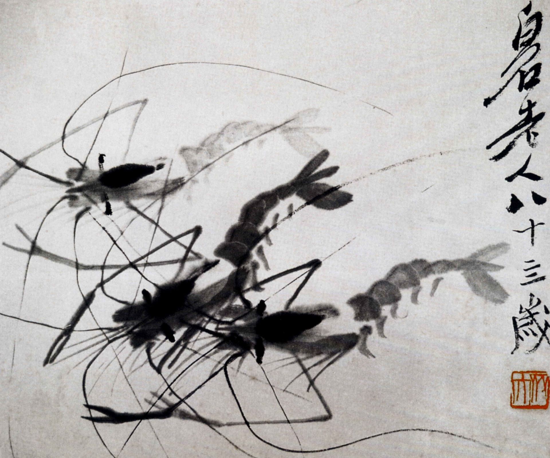Shrimp by Qi Baishi