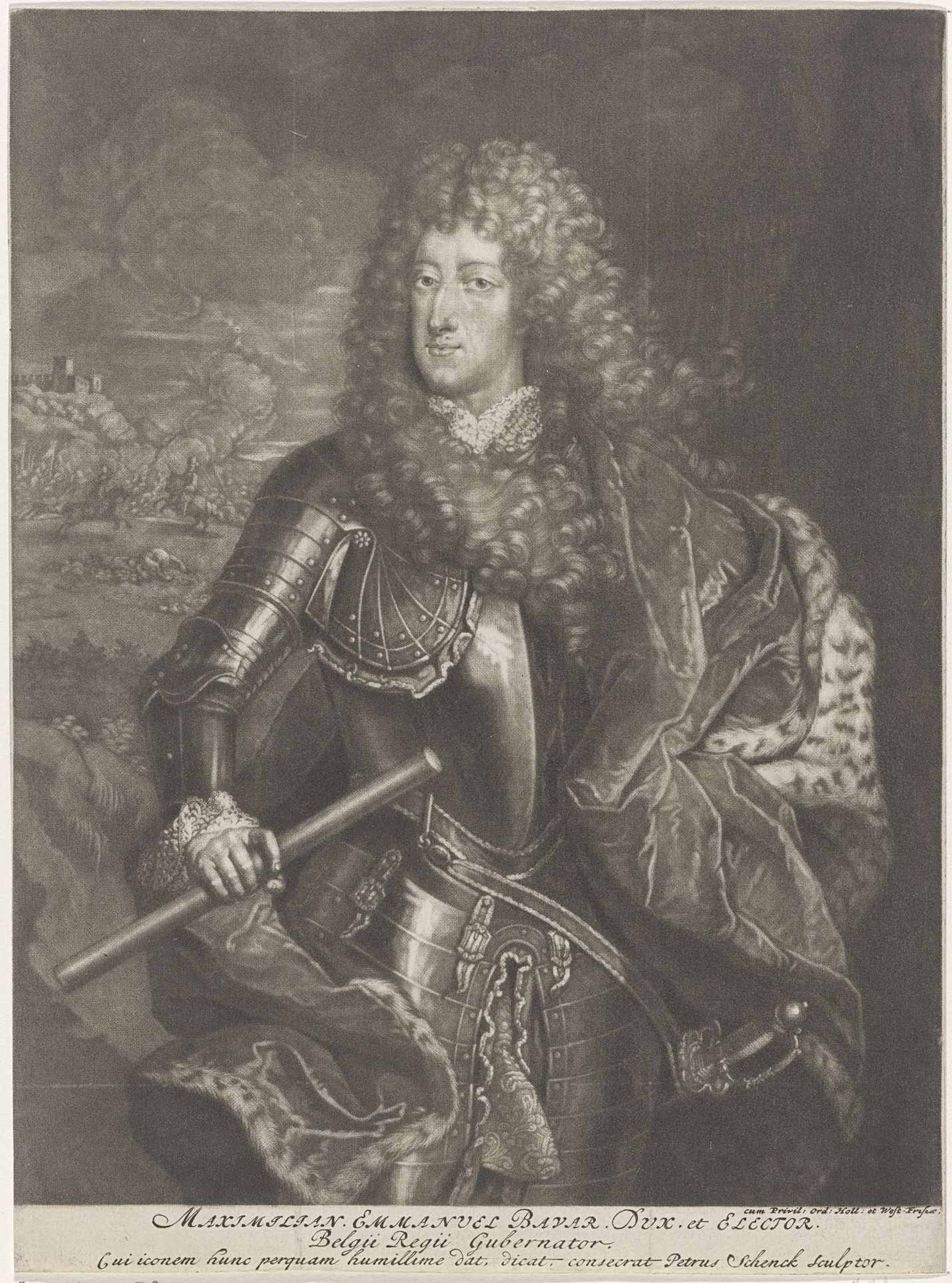 Portret van Maximiliaan Emanuel II by Pieter Schenk