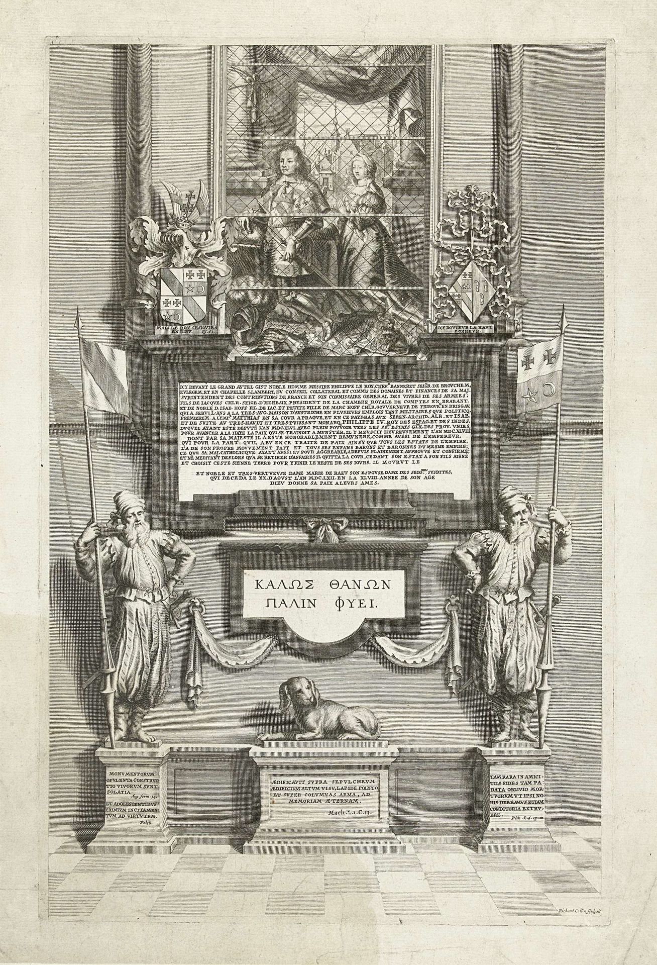 Memorieprent met het echtpaar Marie de Raet en Philippe le Roy by Richard Collin