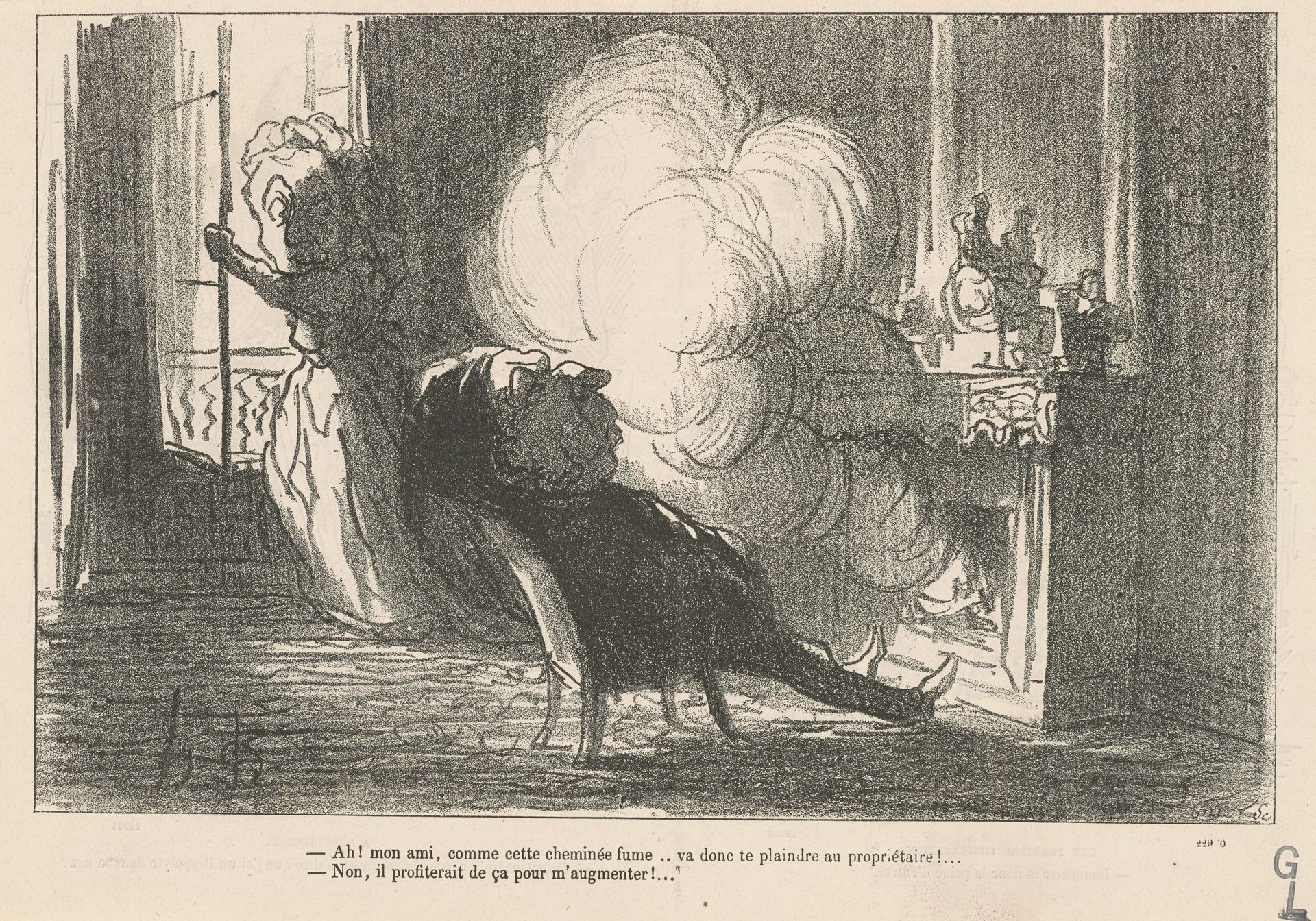 Ah! ... Comme cette cheminé fume ... by Honoré Daumier