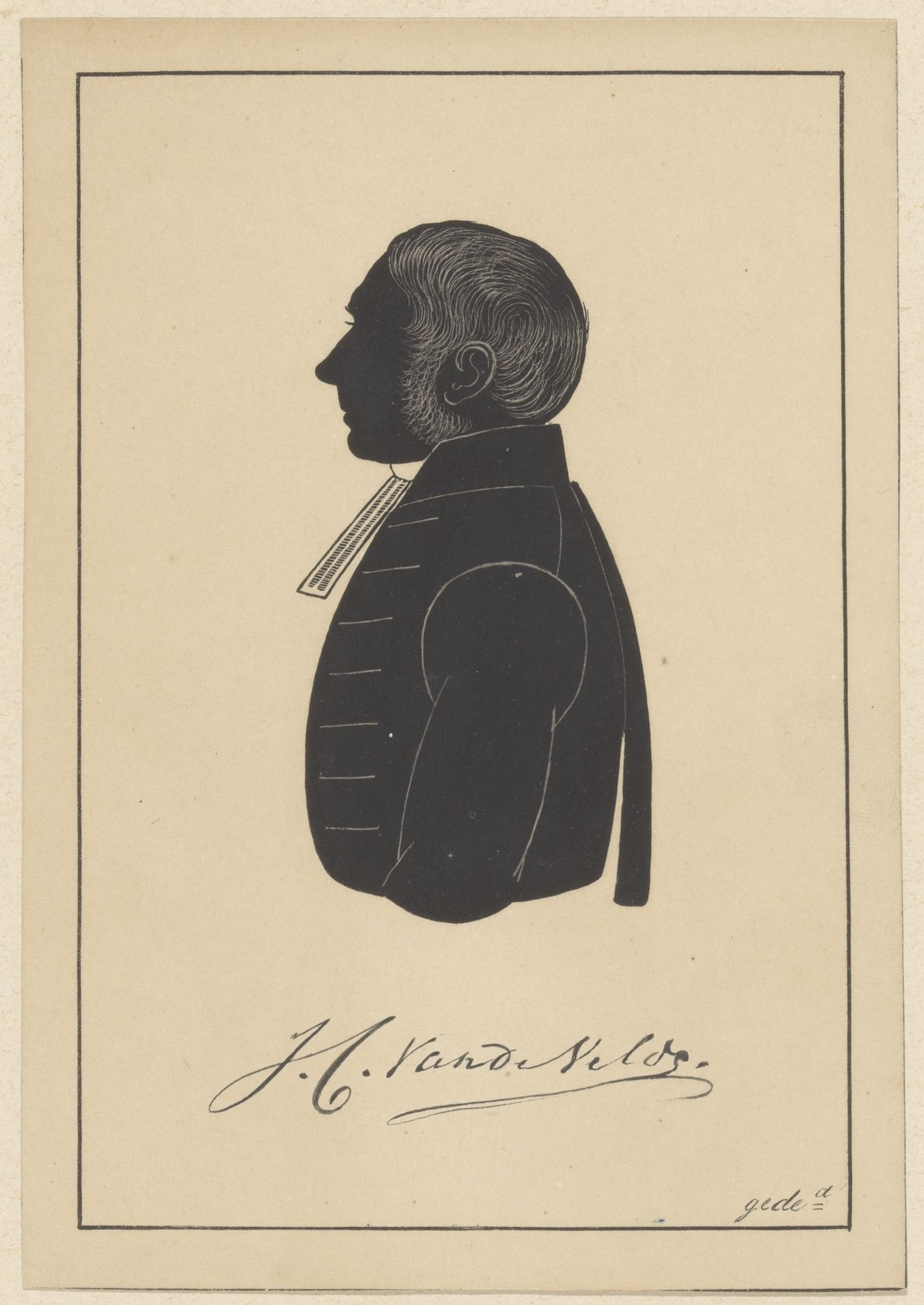 Silhouetportret van Jacob Carel van de Velde by Pieter (IV) Barbiers