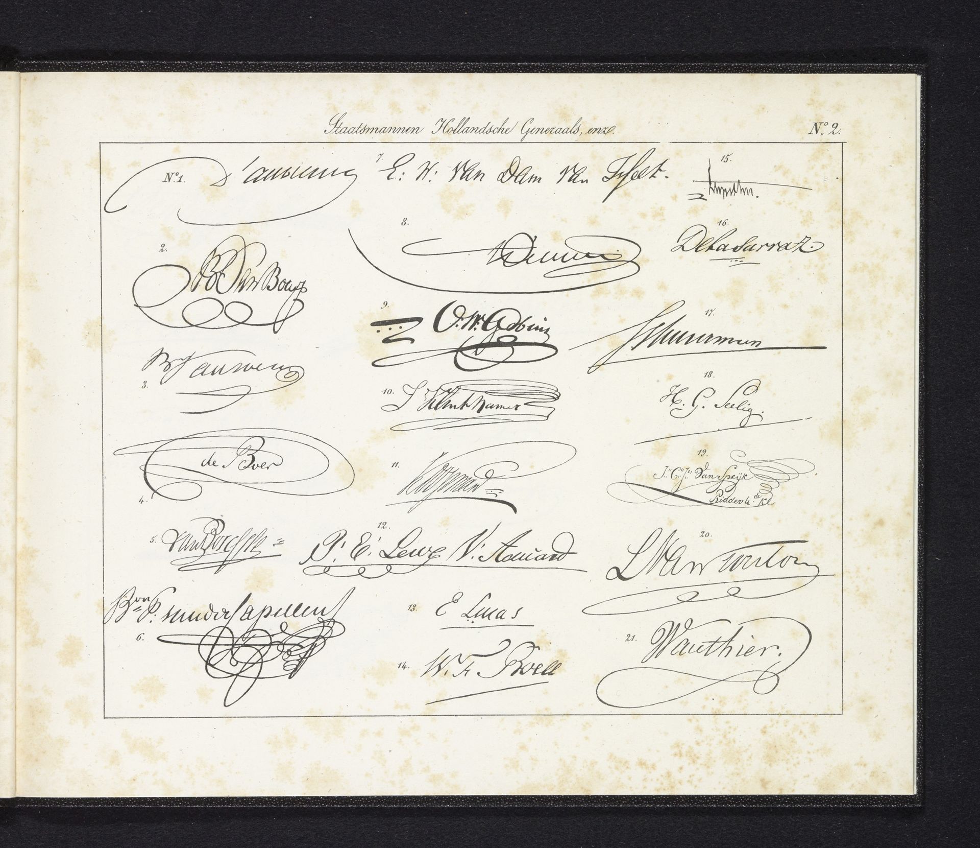 Handtekeningen van Nederlandse staatsmannen en generaals, 1830 by Anonymous