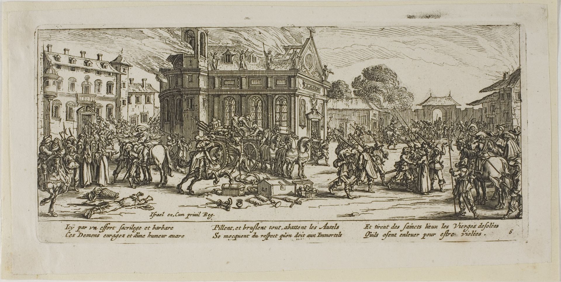 Destruction of a Convent, plate six from The Large Miseries of War by Gerrit Lucasz van Schagen