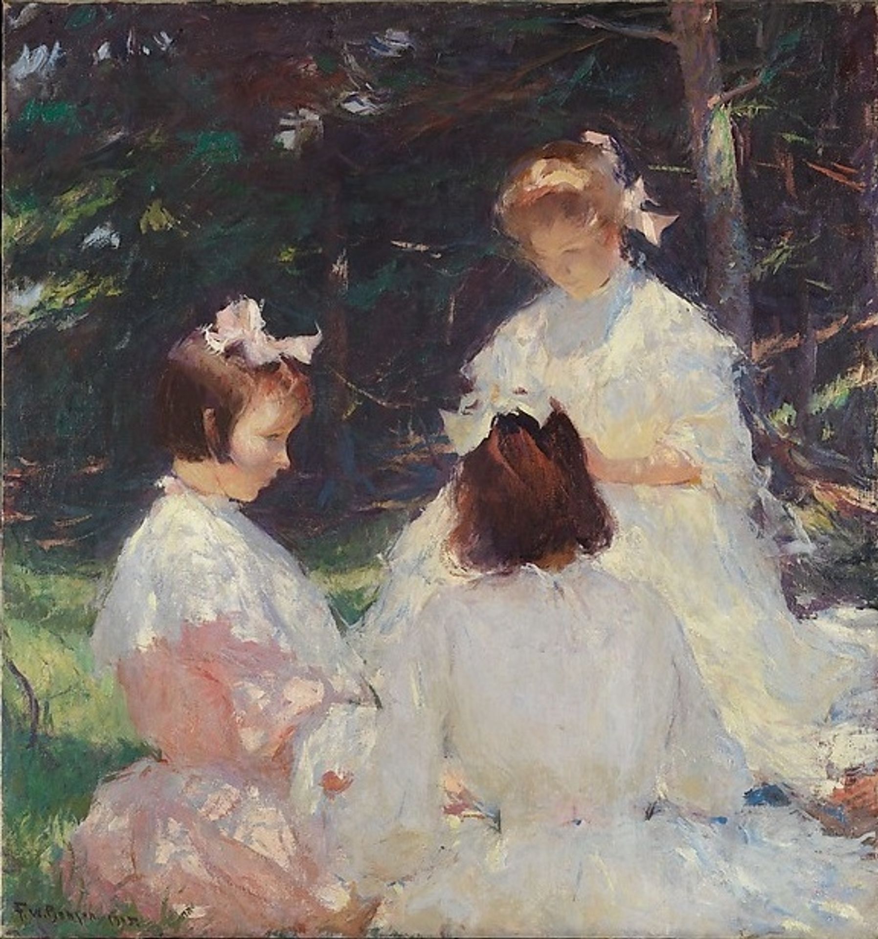 Children in Woods by Frank W. Benson