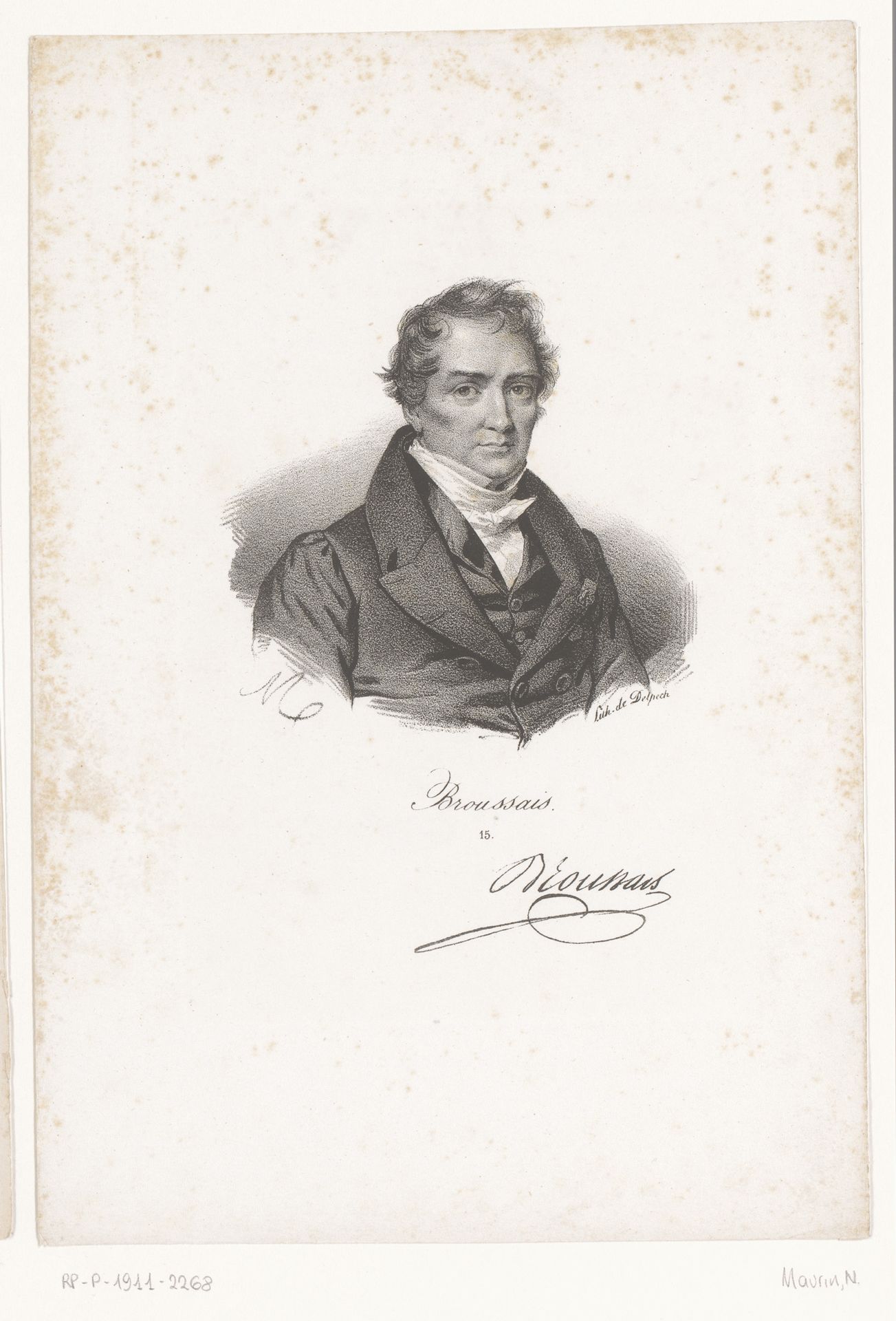 Portret van François Broussais by Nicolas Maurin