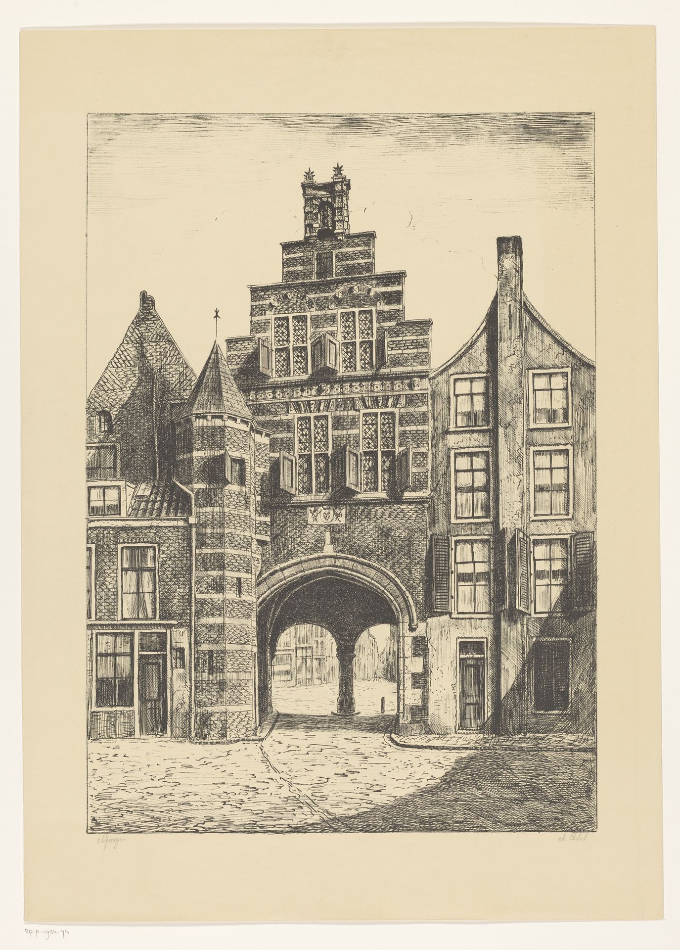 Gezicht op de Kerkboog in Nijmegen by Adriaan Terhell