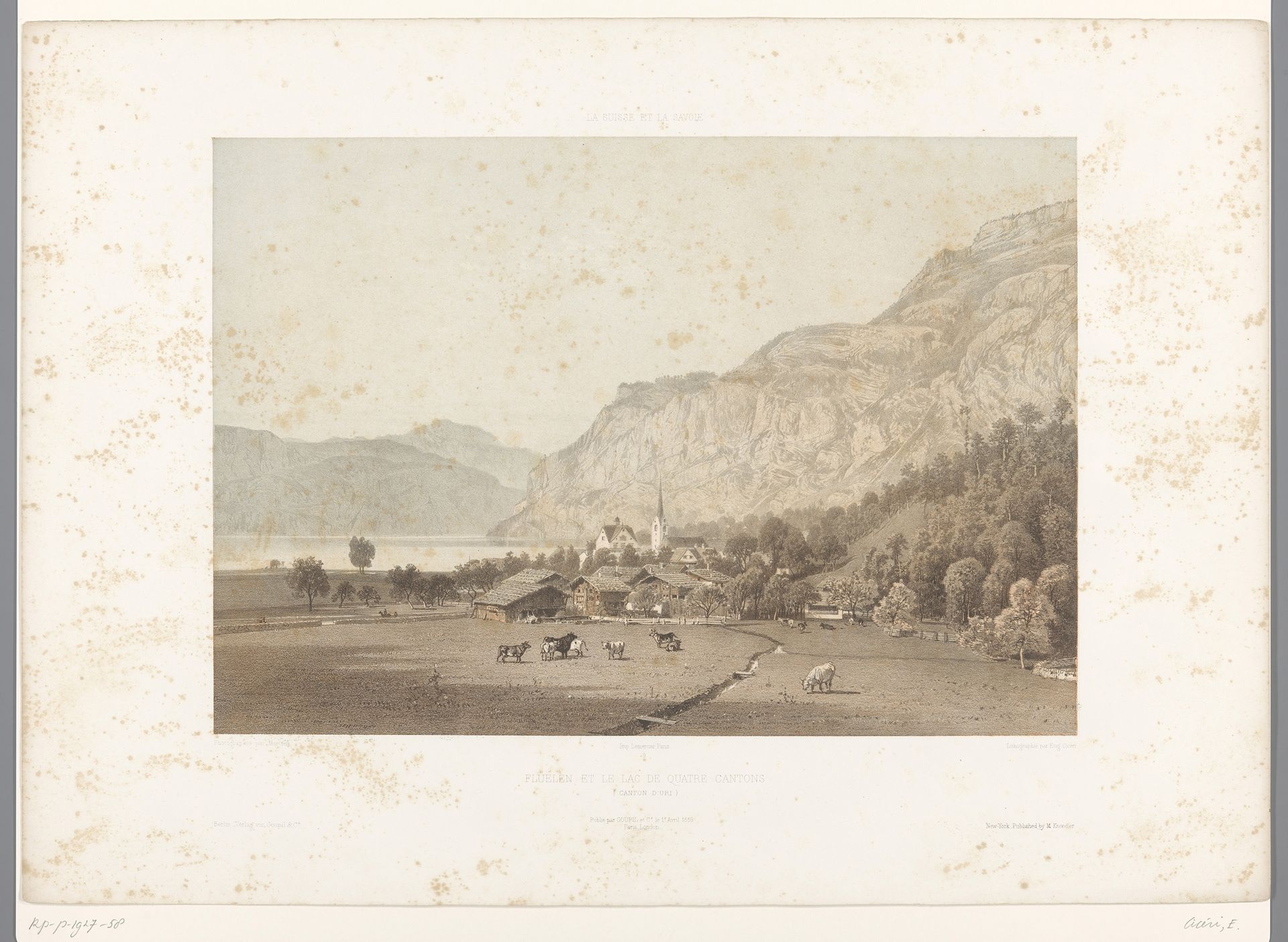 Zicht op Flüelen aan het Vierwoudstrekenmeer by Eugène Cicéri