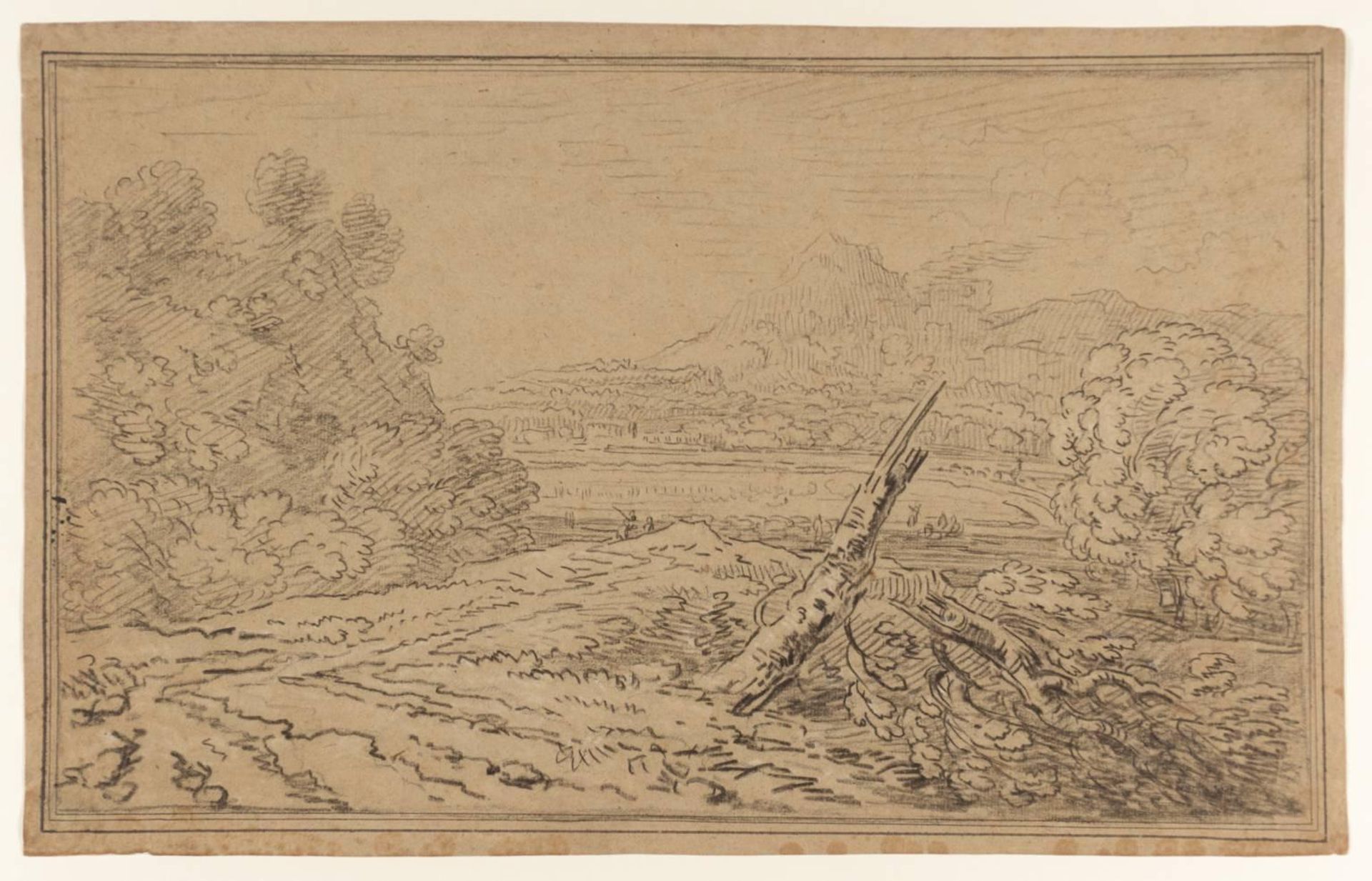 Landscape Composition by Jean-Baptiste-Claude Chatelain