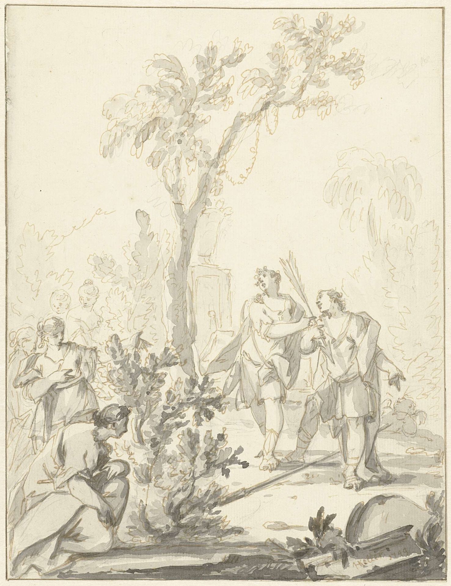 Allegorische voorstelling by Johann Heinrich Keller