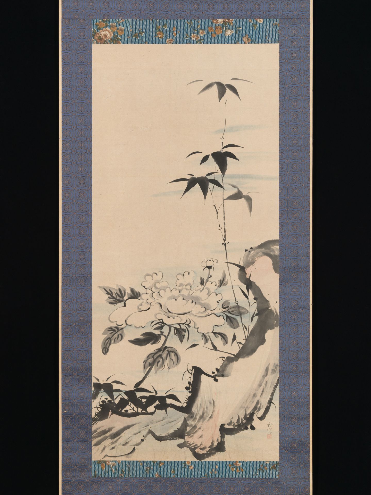 Peony and Bamboo by Ike (Tokuyama) Gyokuran
