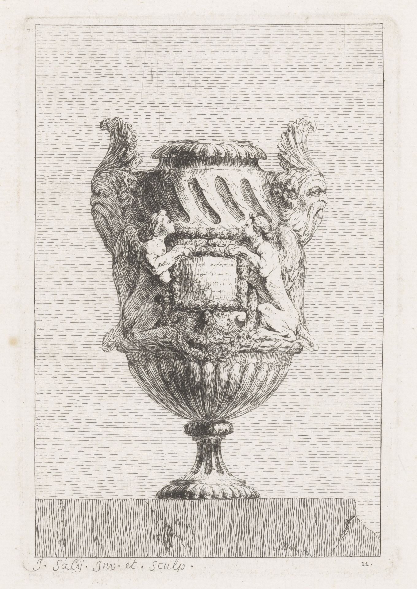 Vaas met sfinxen by Jacques François Joseph Saly
