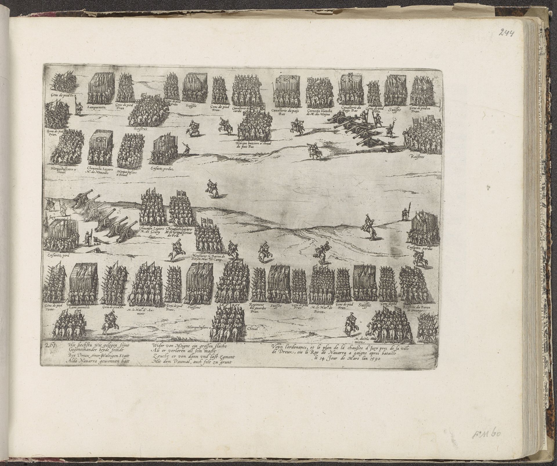 Slagorde bij Ivry (Dreux), 1590 by Frans Hogenberg