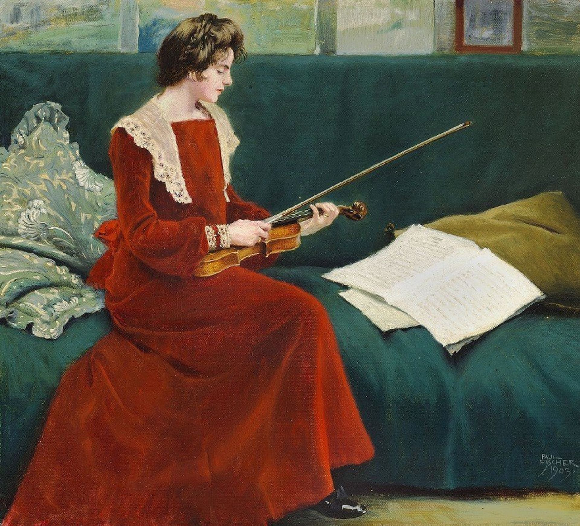 Kunstnerinden Gerda Holm by Paul Fischer