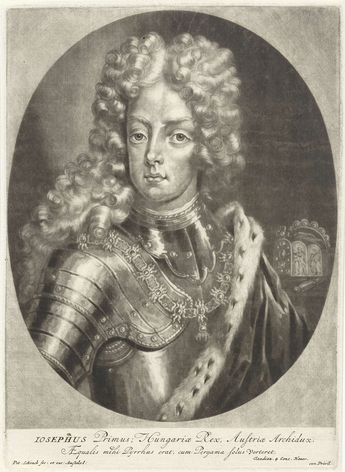 Portret van keizer Jozef I by Pieter Schenk