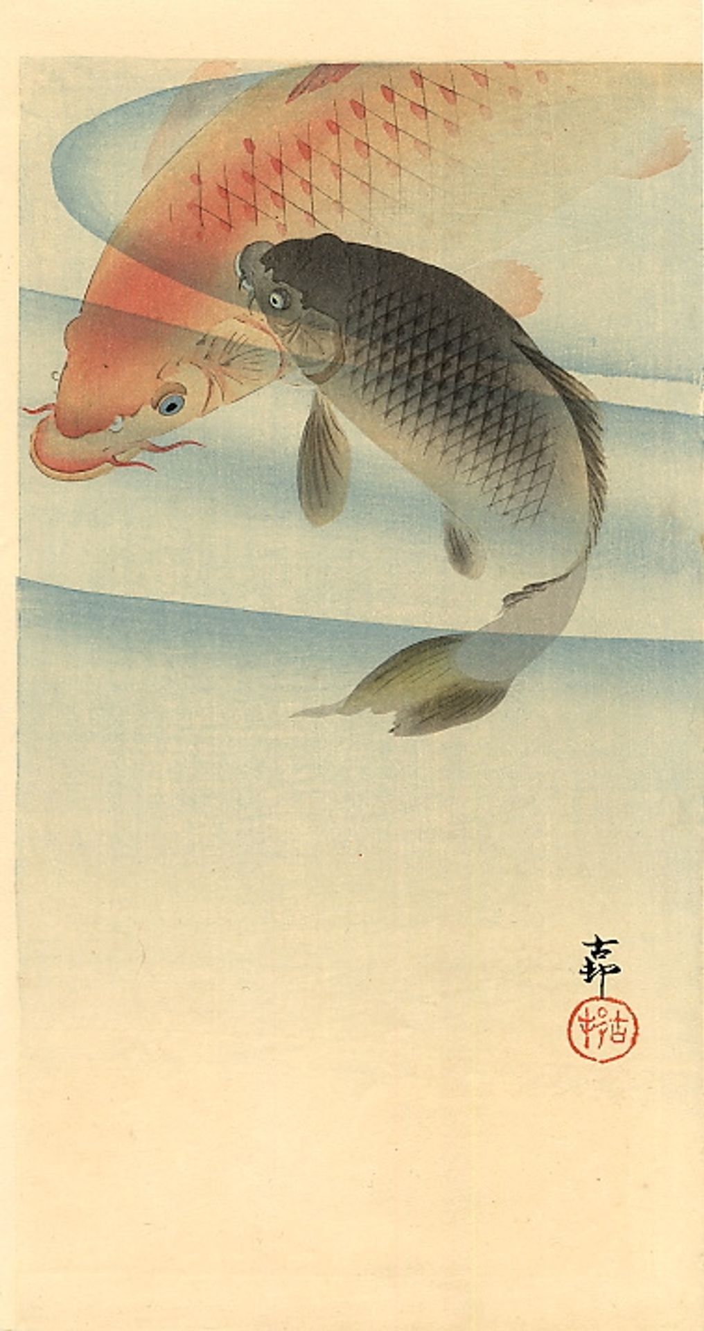 Two koi carps by Ohara Koson