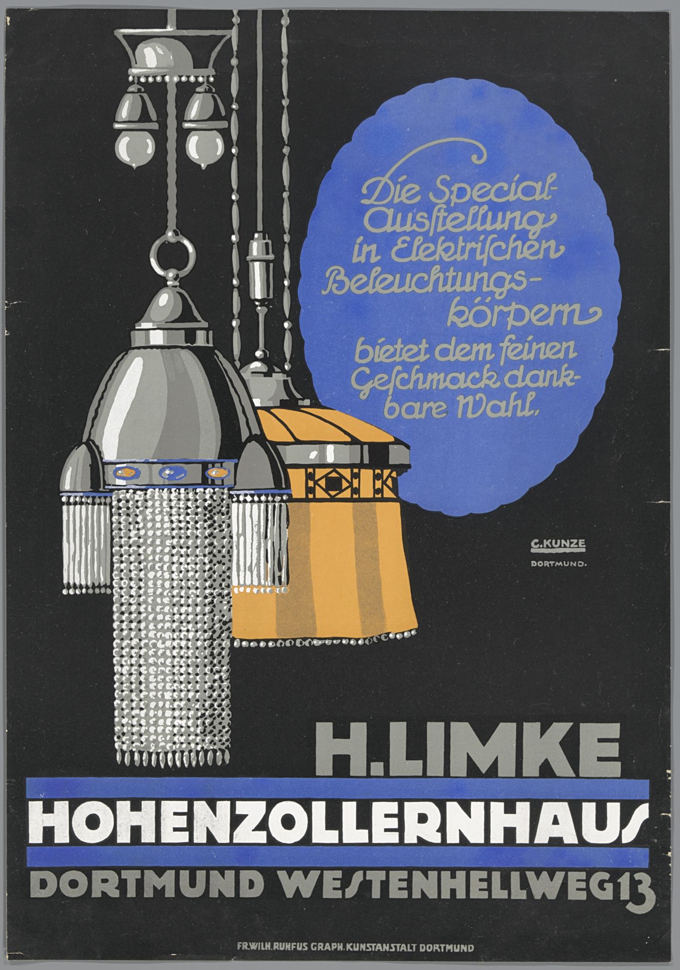 Die Special-Ausstellung in Elektrischen Beleuchtungskörpern (...) H. Limke. Hohenzollernhaus. Dortmund by Carl Kunze