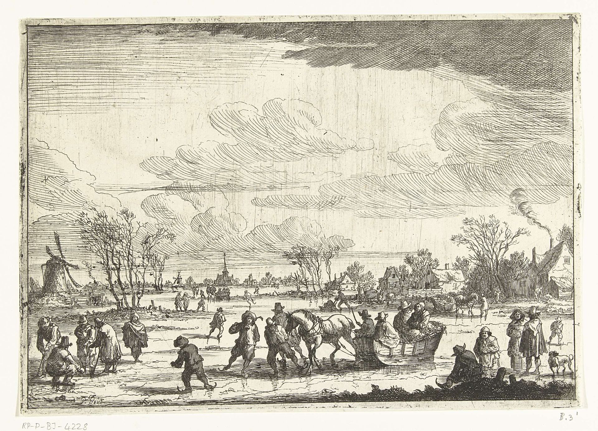 Arrenslee op het ijs by Pieter Bout