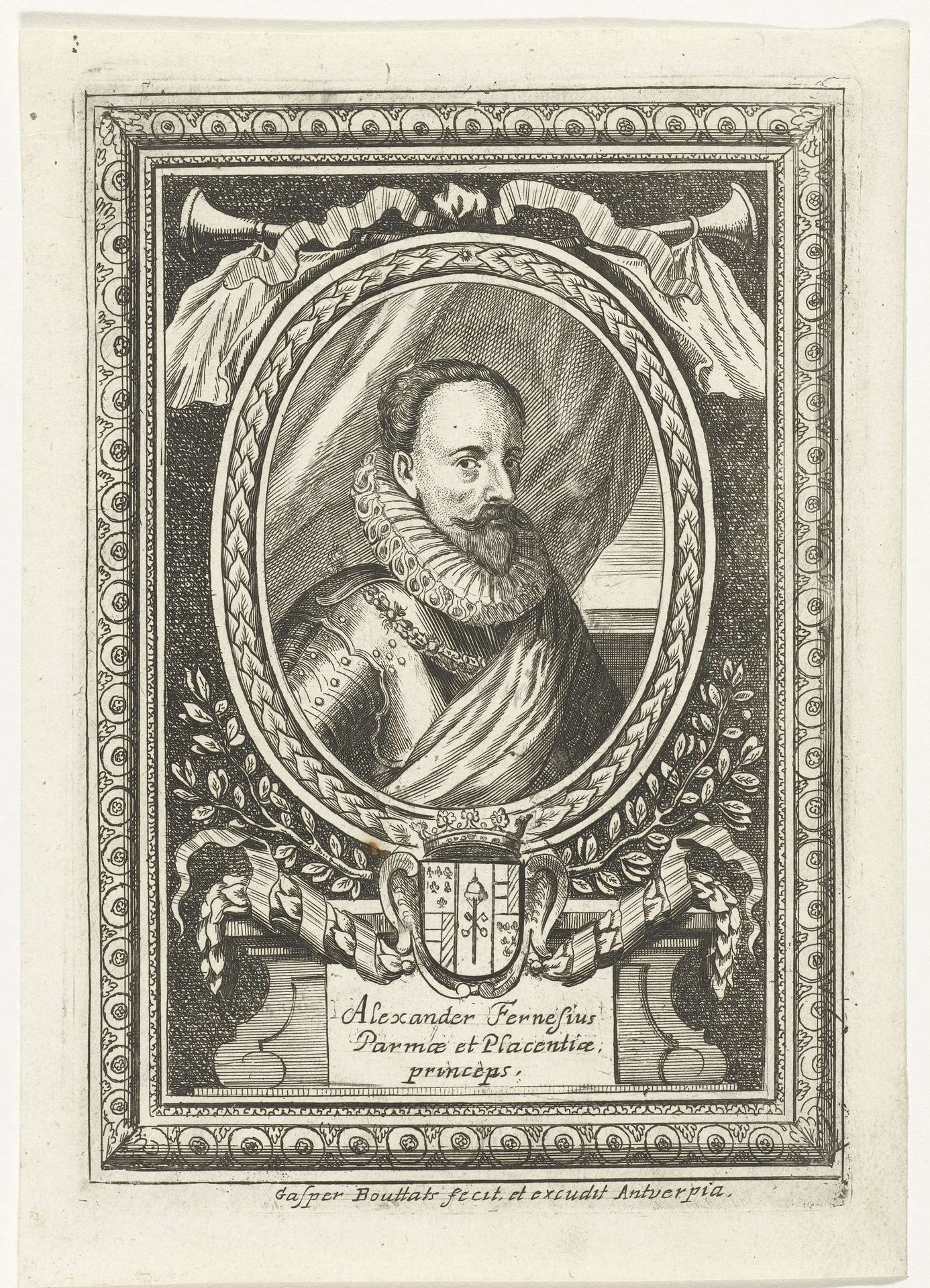 Portret van Alexander Farnese by Gaspar Bouttats