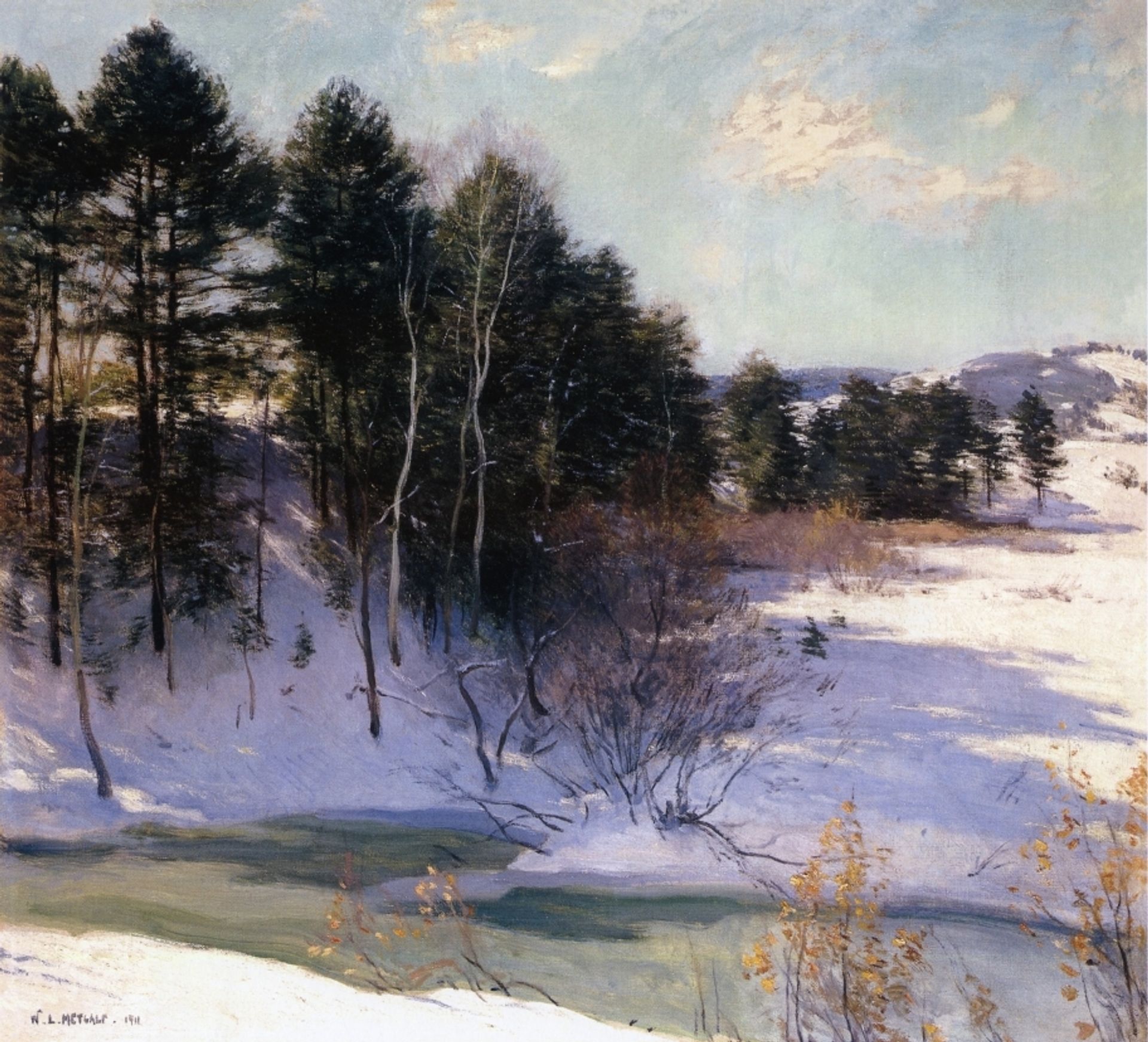 Thawing Brook (Winter Shadows) by Willard Metcalf
