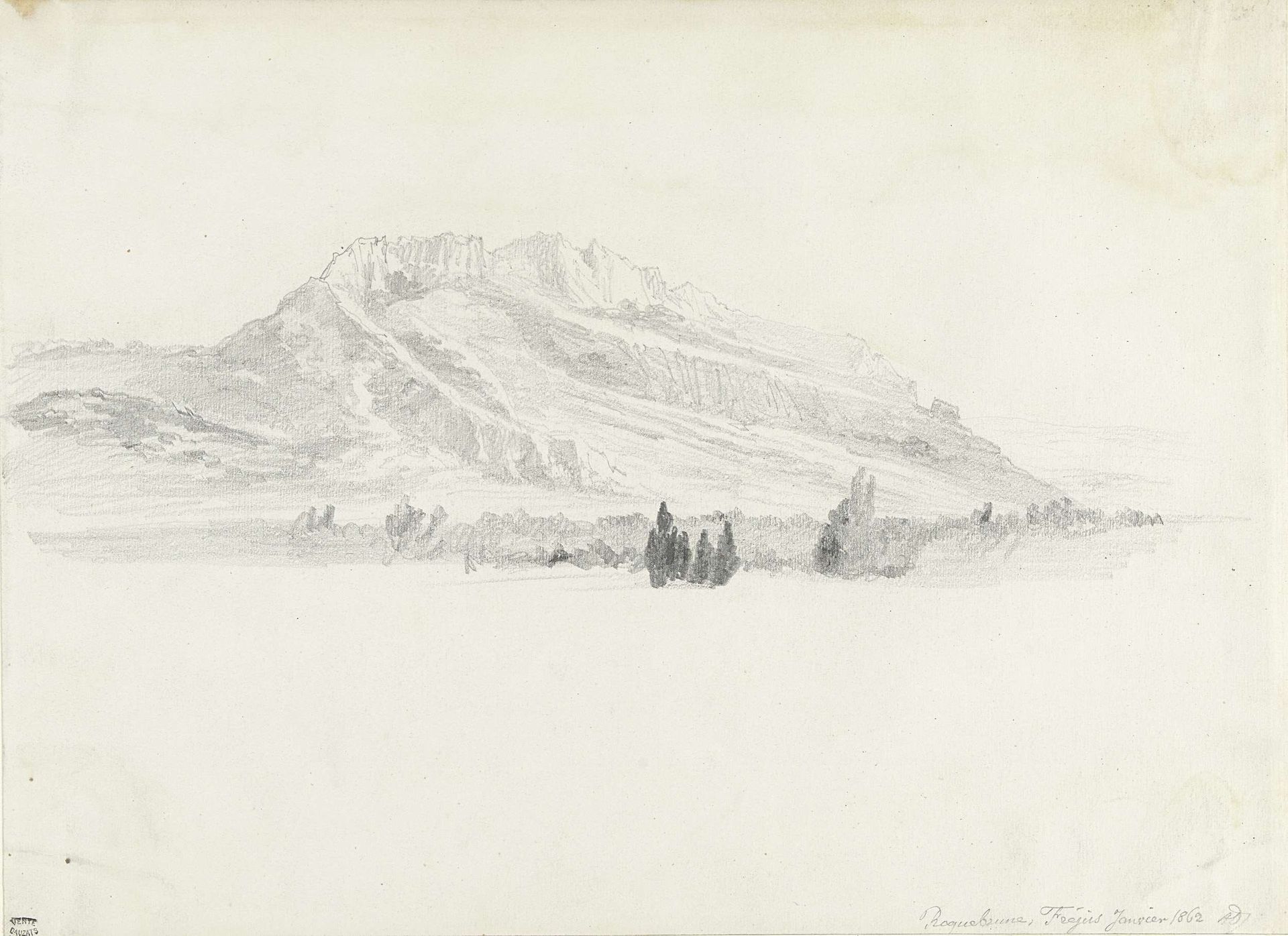 Gezicht bij Roquebrune, Fréjus by Adrien Dauzats