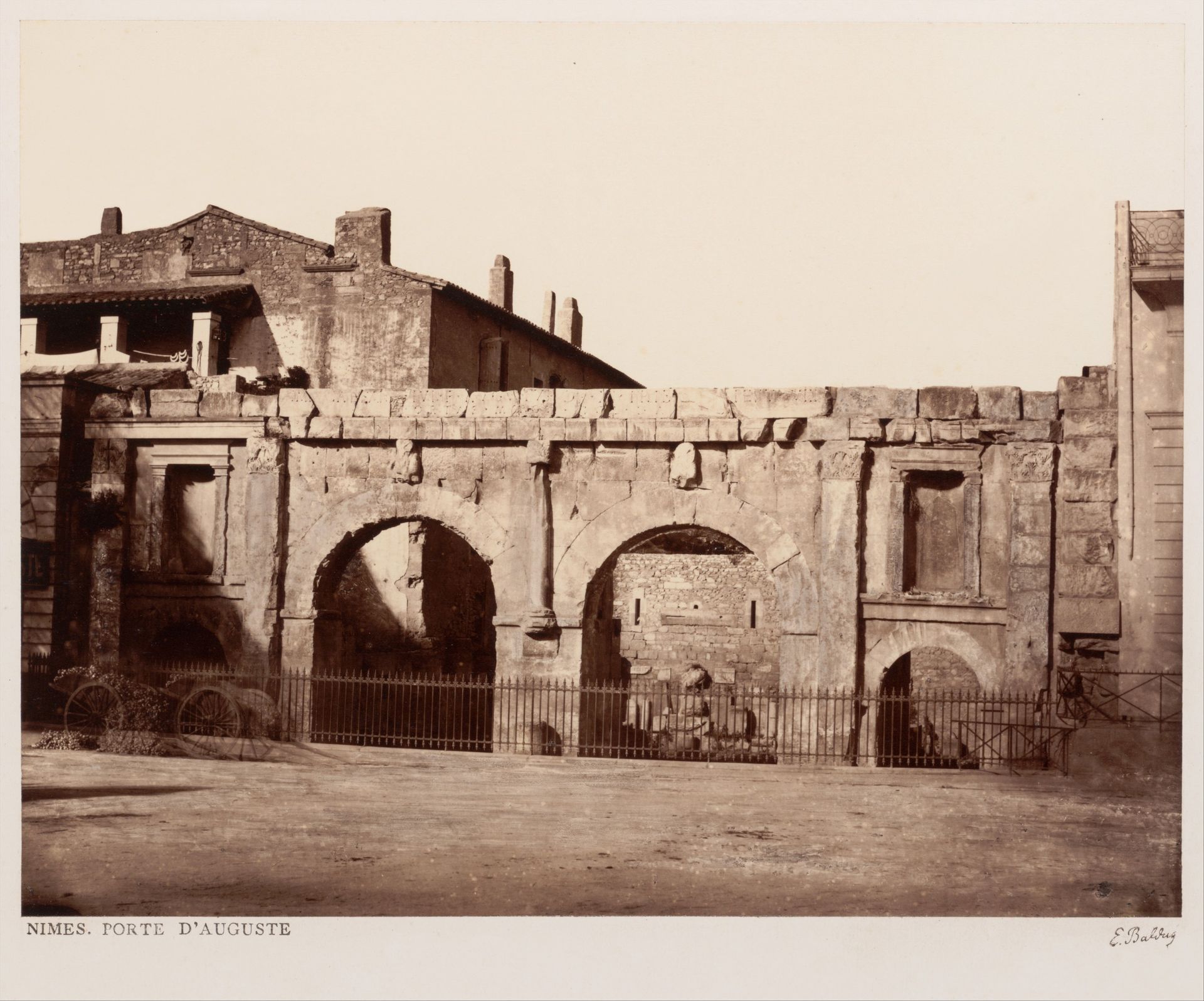 Nîmes, Porte d'Auguste by Edouard Baldus