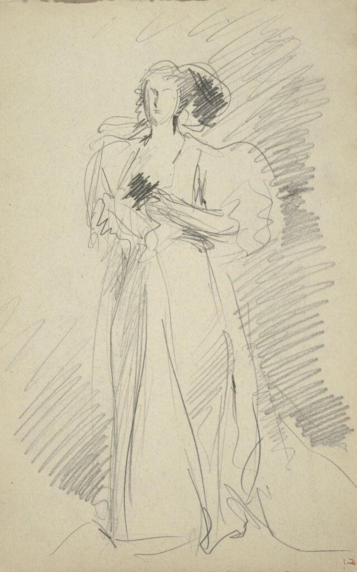 Sketch of a Standing Woman (recto and verso) by John Singer Sargent
