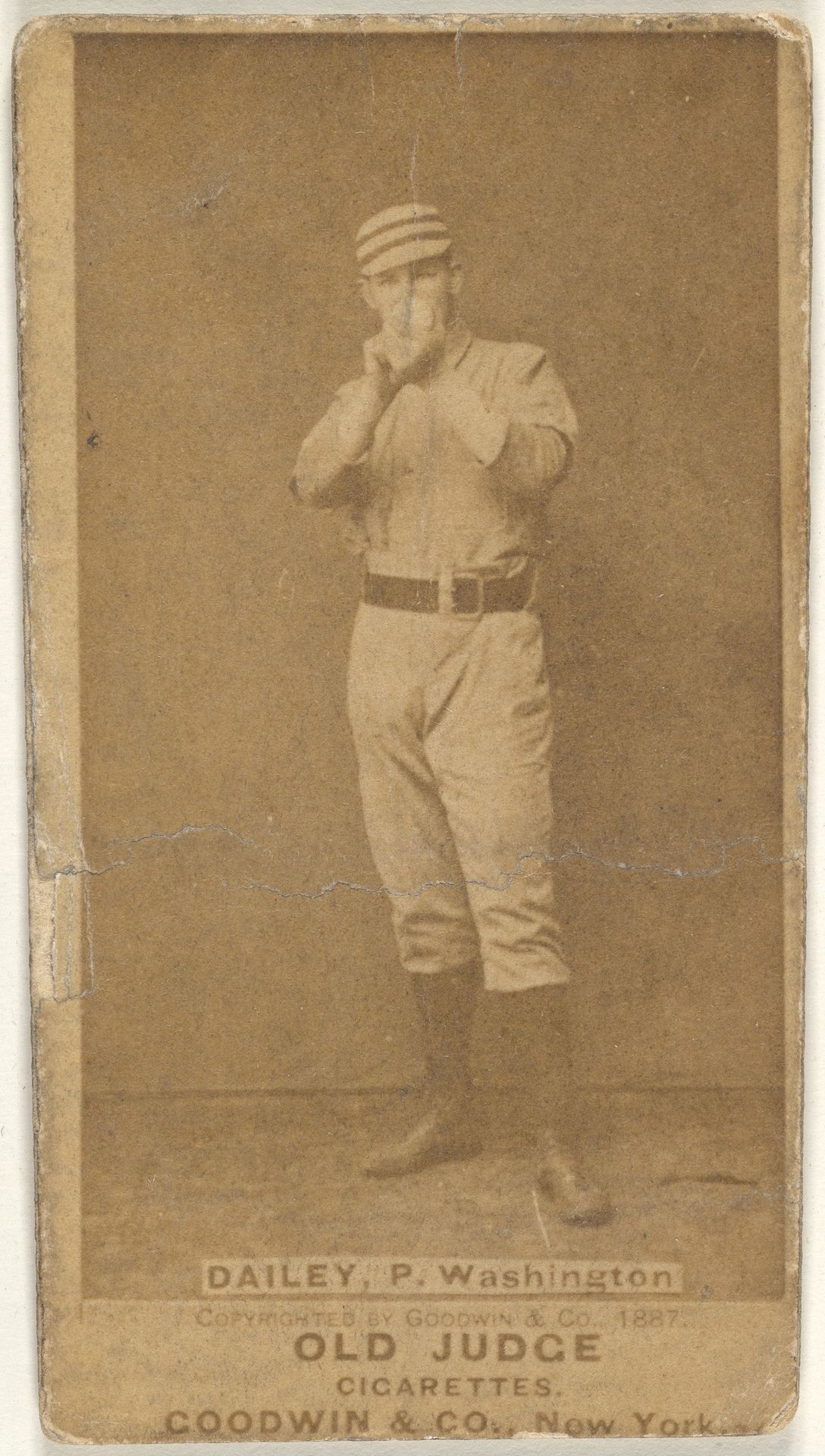 Edward M. Daily, Pitcher, Washington Nationals, from the Old Judge series (N172) for Old Judge Cigarettes by Goodwin & Company
