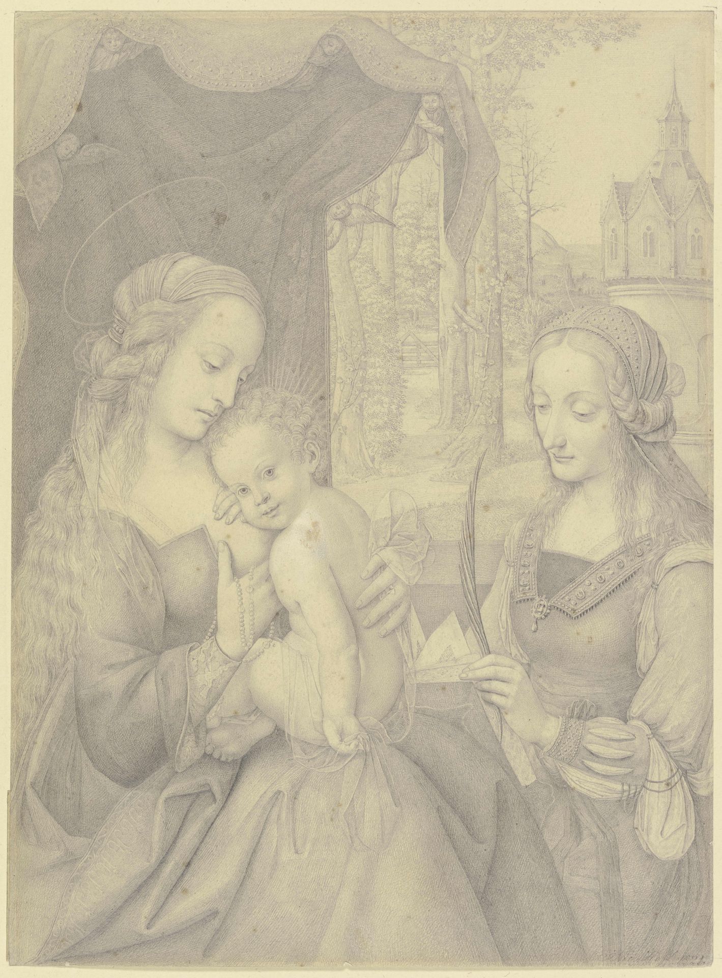 Madonna mit Kind und der Heiligen Barbara by Nikolaus Hoff