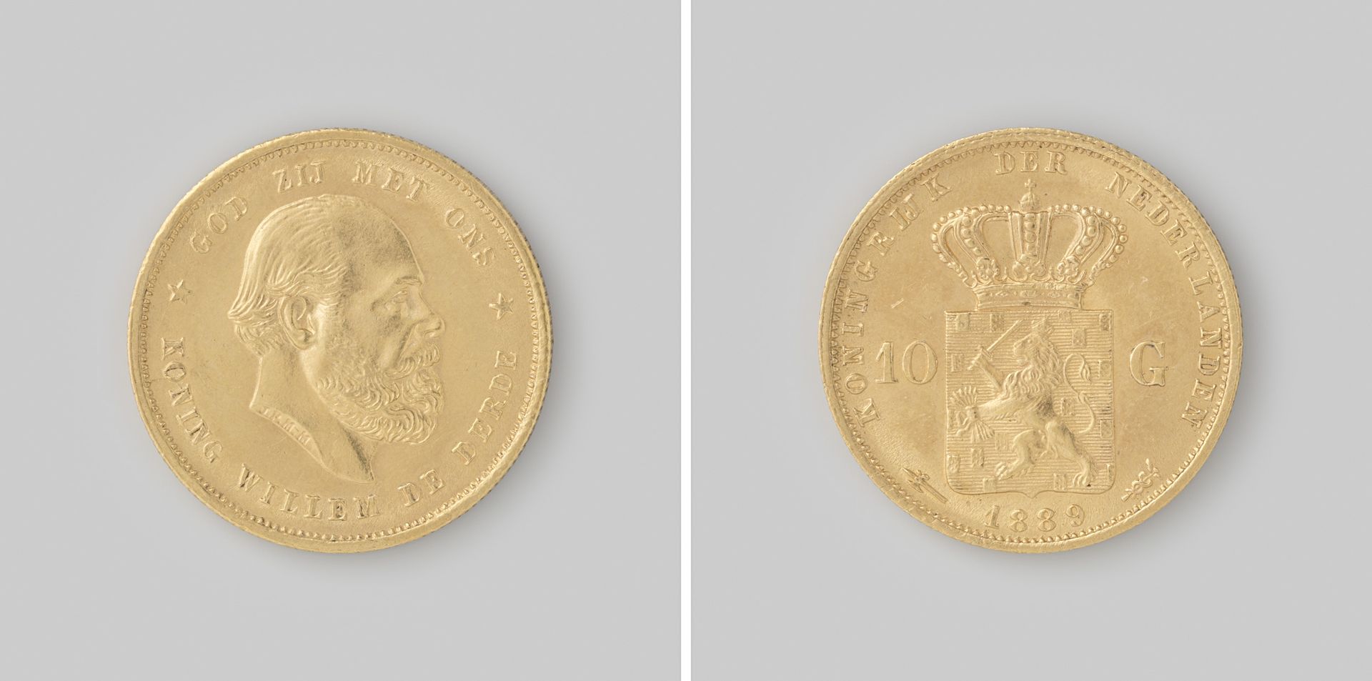 Nederlandse 10 gulden, 1889 by Willem III (koning der Nederlanden)
