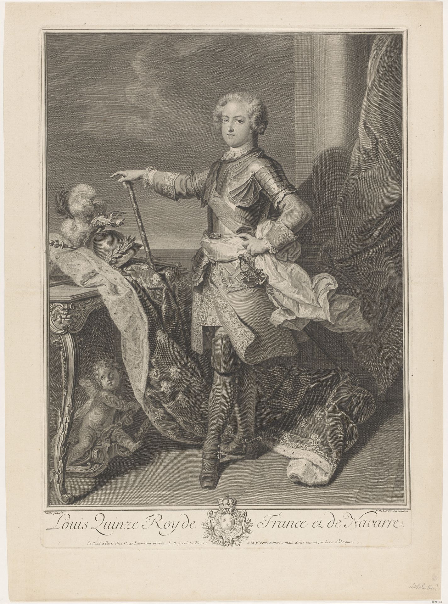 Portret van Lodewijk XV by Nicolas de (III) Larmessin