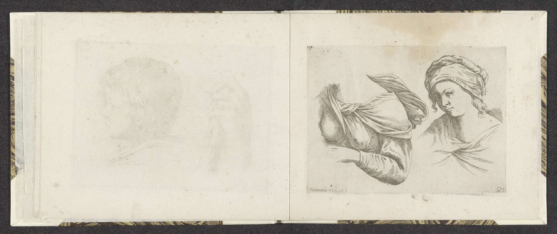 Bovenlichaam van een vrouw en buste van een vrouw by Giuseppe Maria Mitelli